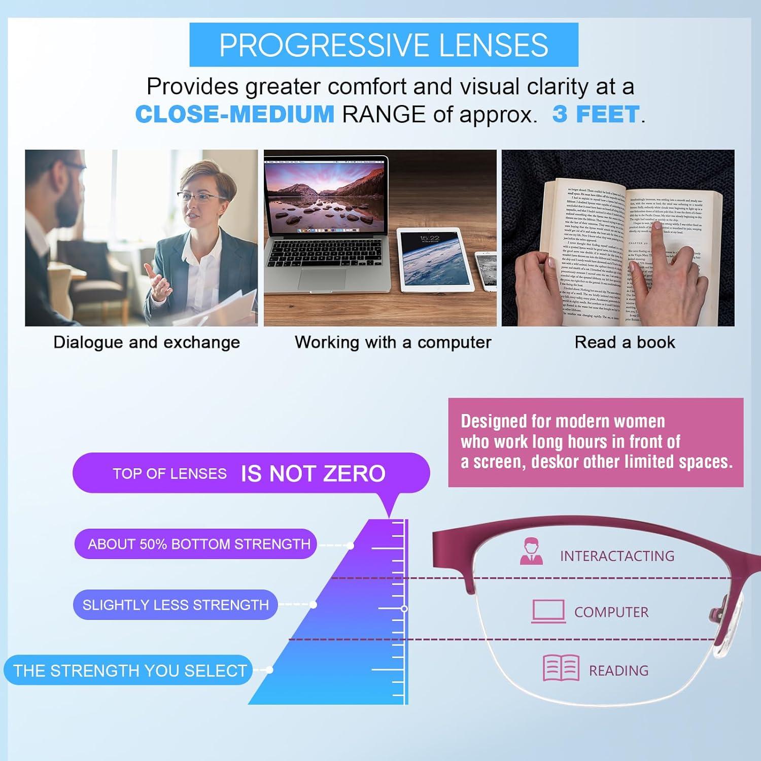 Gafas de Lectura Multifocales Missfive 2.5x para Mujeres