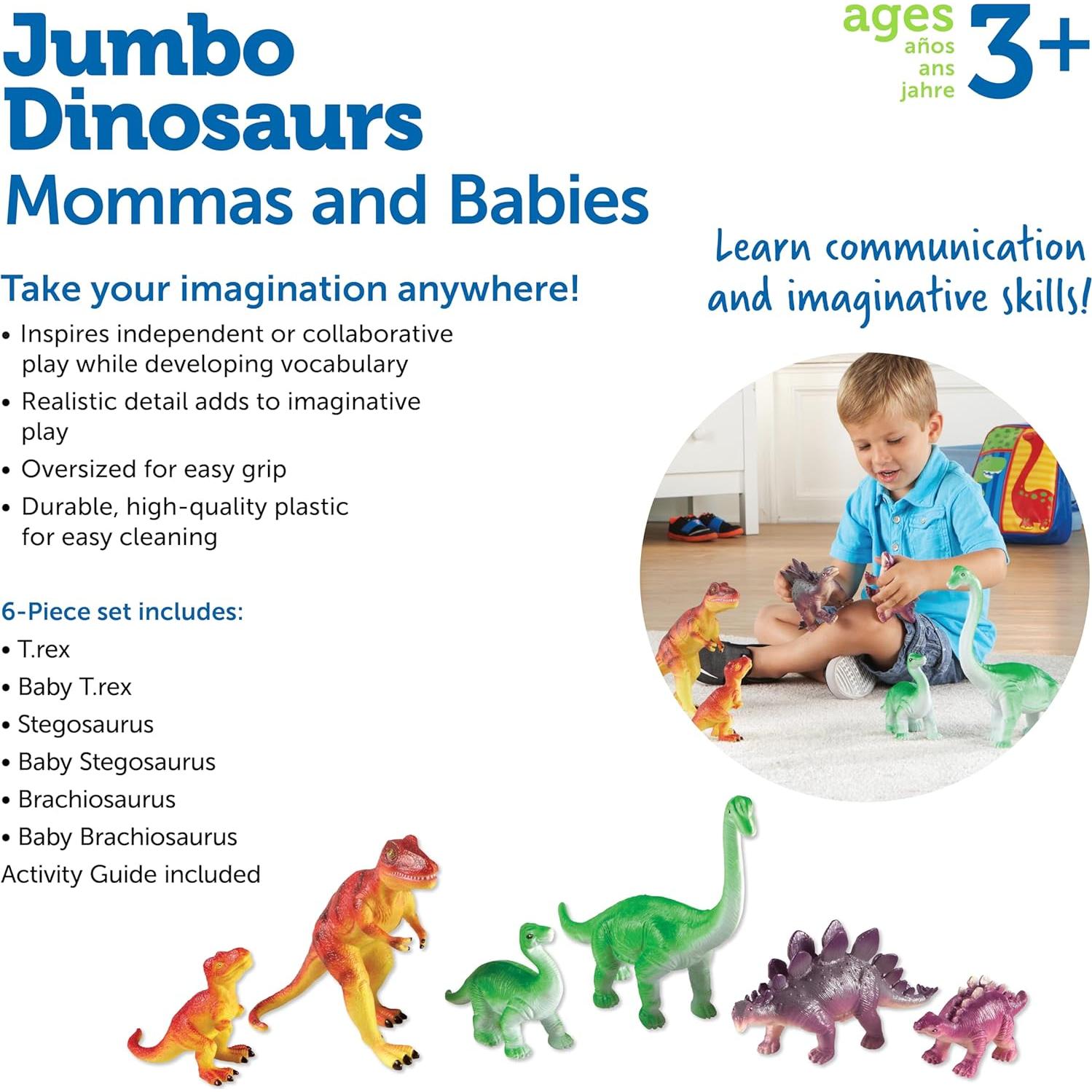 Dinosaurios Mamás y Bebés Jumbo Recursos de Aprendizaje