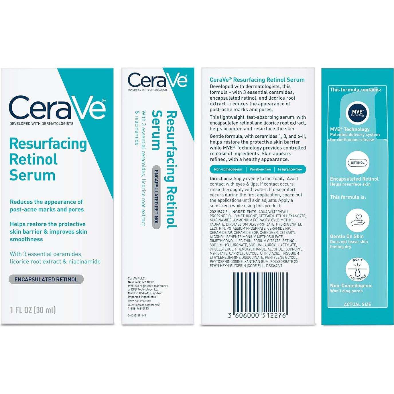 Suero de Retinol CeraVe 30g Iluminador y Minimiza Poros