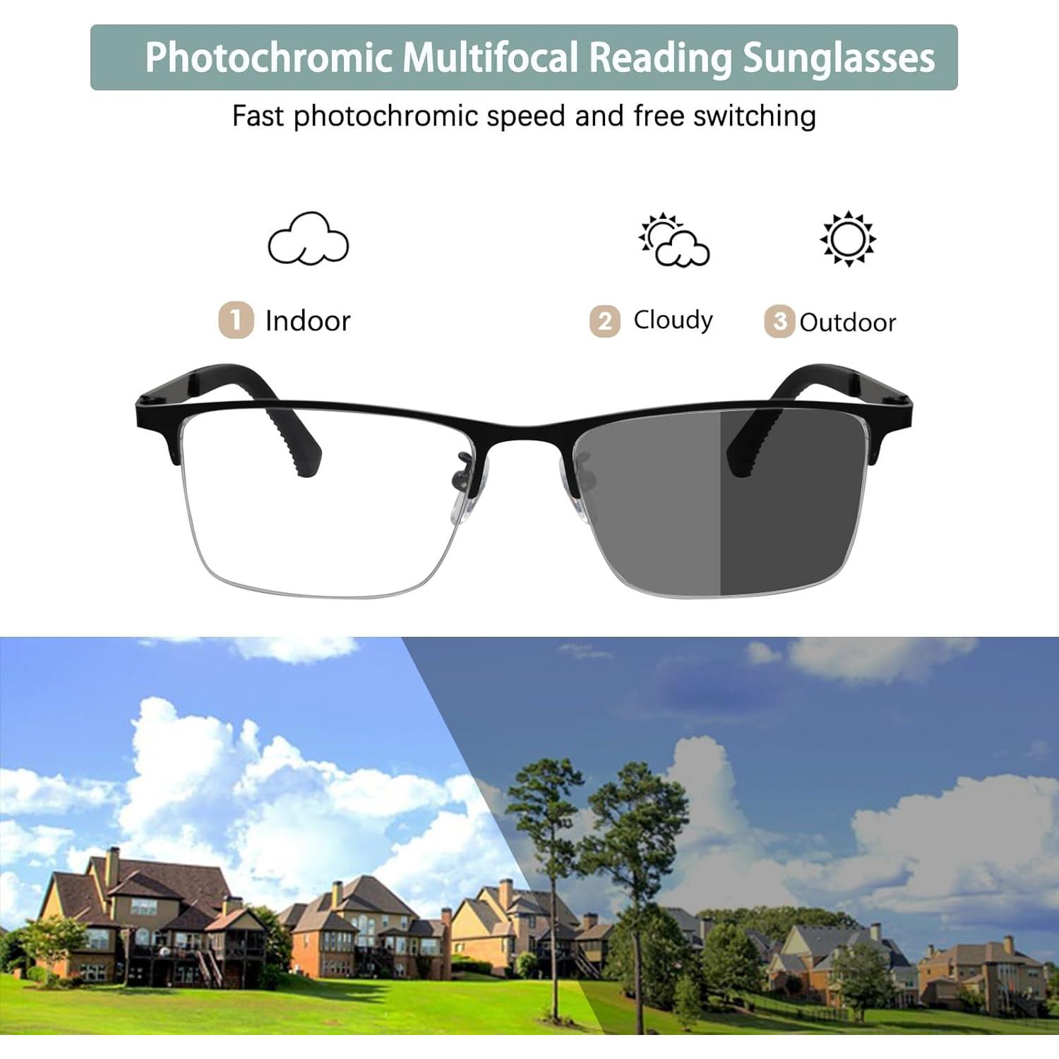 Gafas de lectura multifocales progresivas fotocromáticas UV