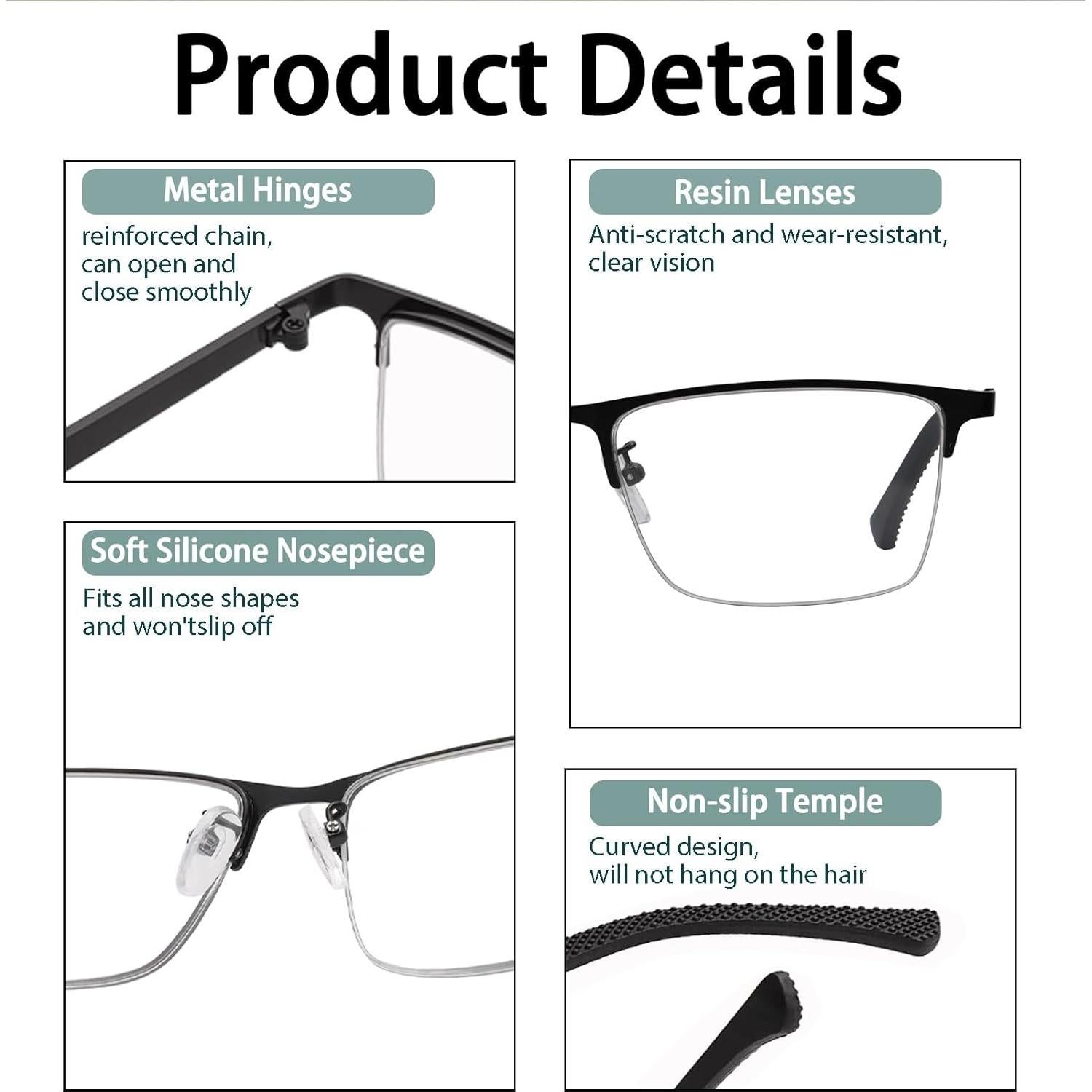 Gafas de lectura progresivas KISSOUL UV 3.0x fotoquímicas