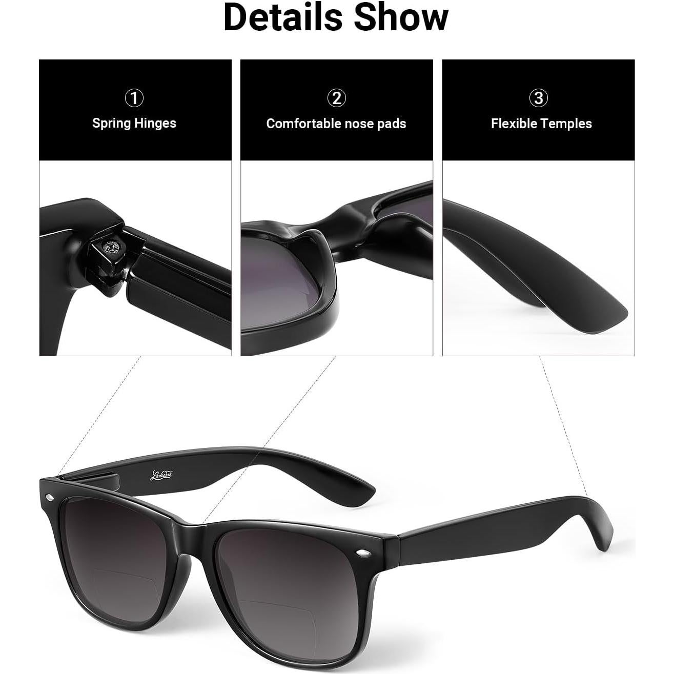 Gafas de Sol Bifocales LADEESSE UV400 3 Pack para Mujeres