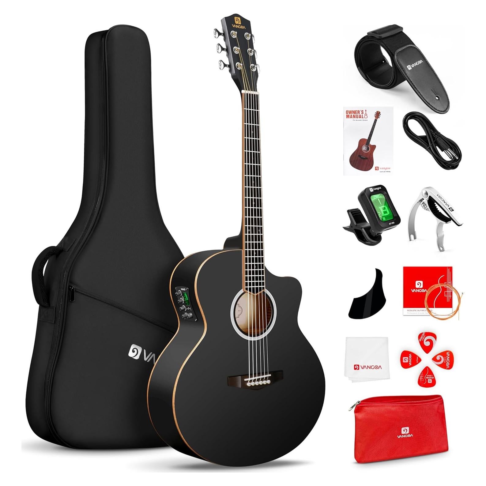 Guitarra Acústica Eléctrica Vangoa 3/4 para Principiantes