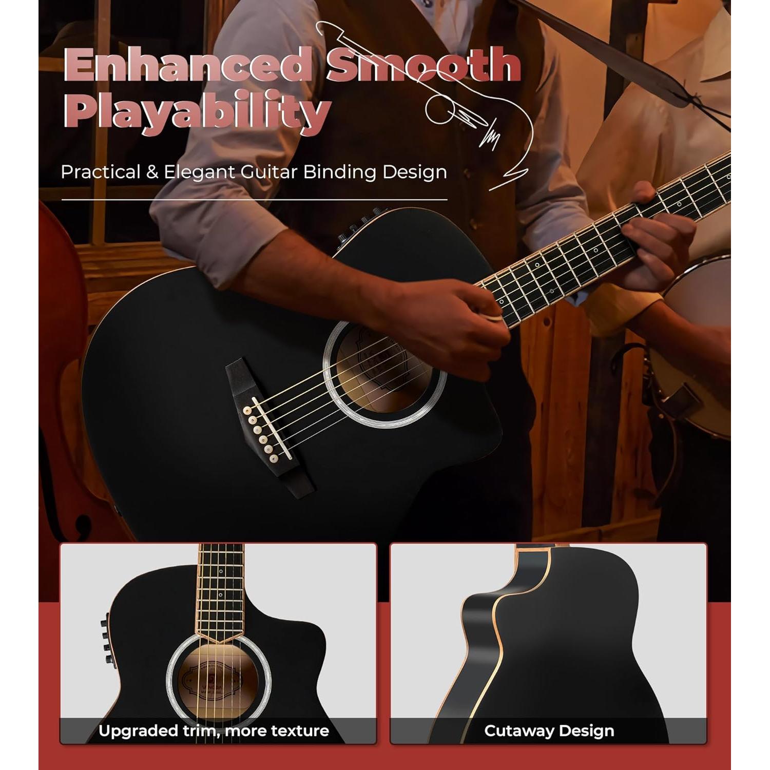 Guitarra Acústica Eléctrica Vangoa 3/4 para Principiantes