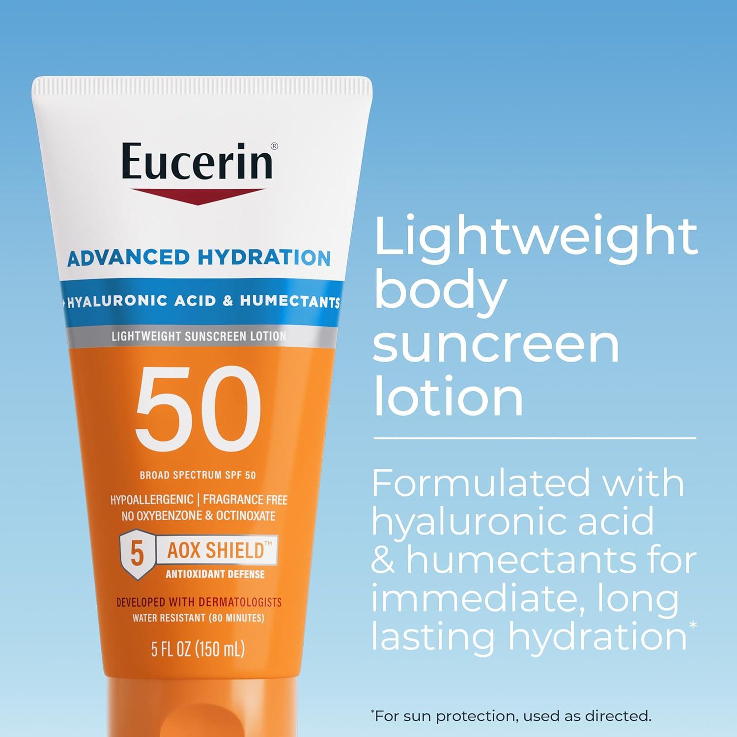 Loción Solar Eucerin SPF 50 con Ácido Hialurónico 150 ml