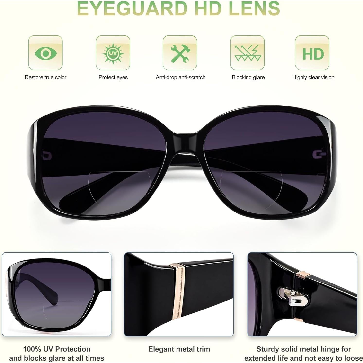 Gafas de Sol Bifocal Eyeguard 2 Pares UV400 para Mujeres