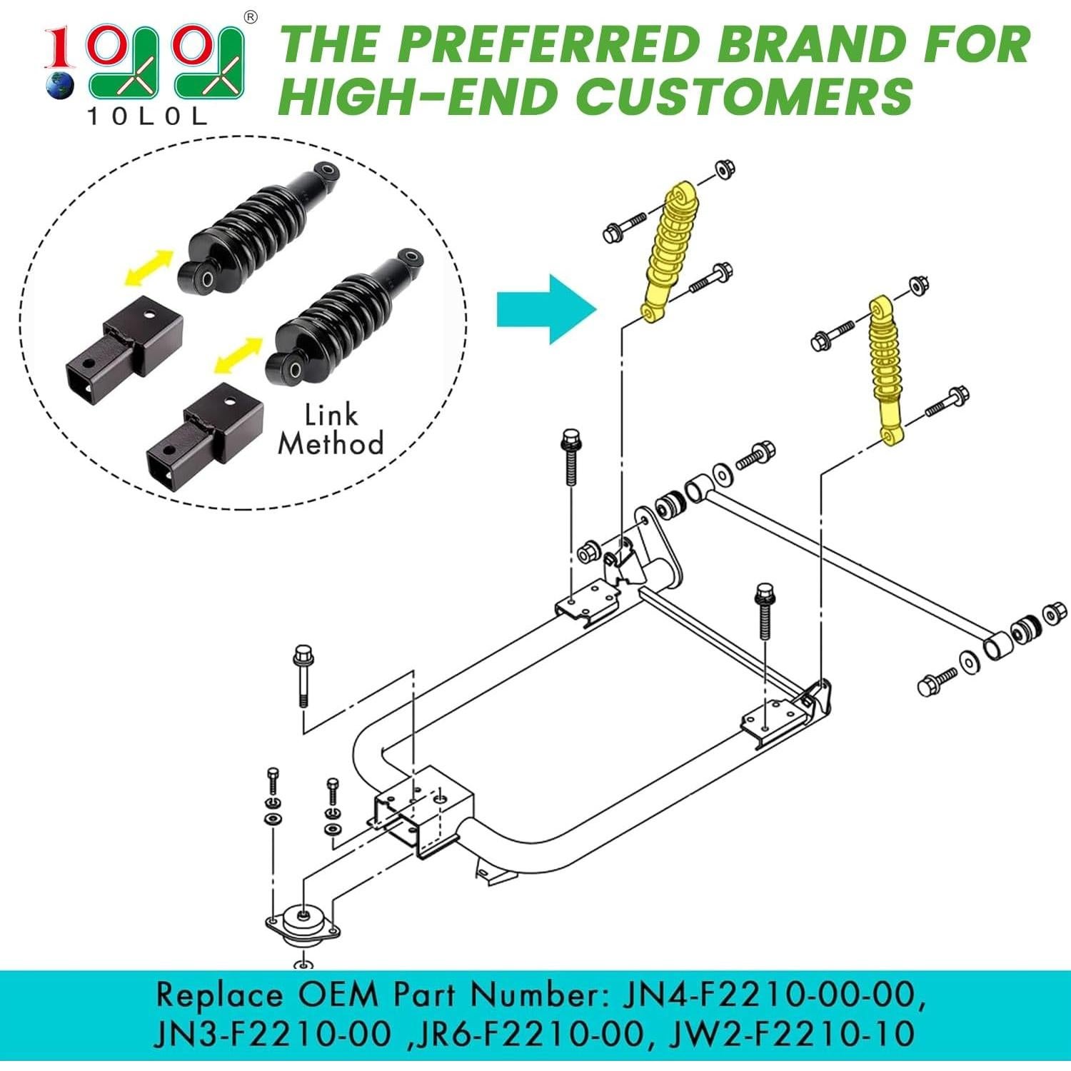 Amortiguador trasero 10L0L para carrito de golf Yamaha G29/G14/G16/G19/G20/G22