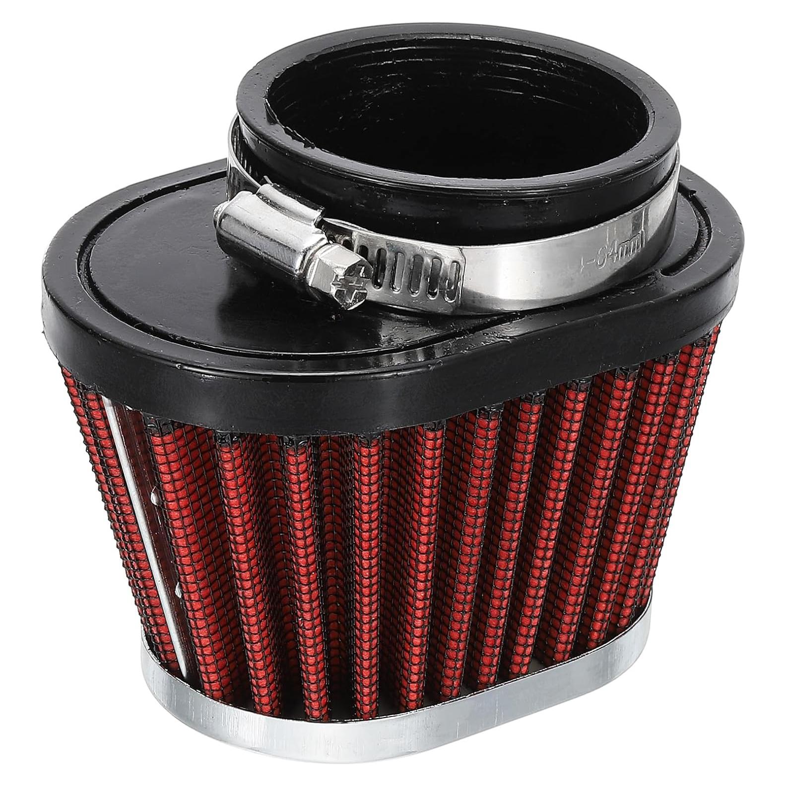 Filtro de Aire Universal PATIKIL 51mm Rojo para Motocicleta