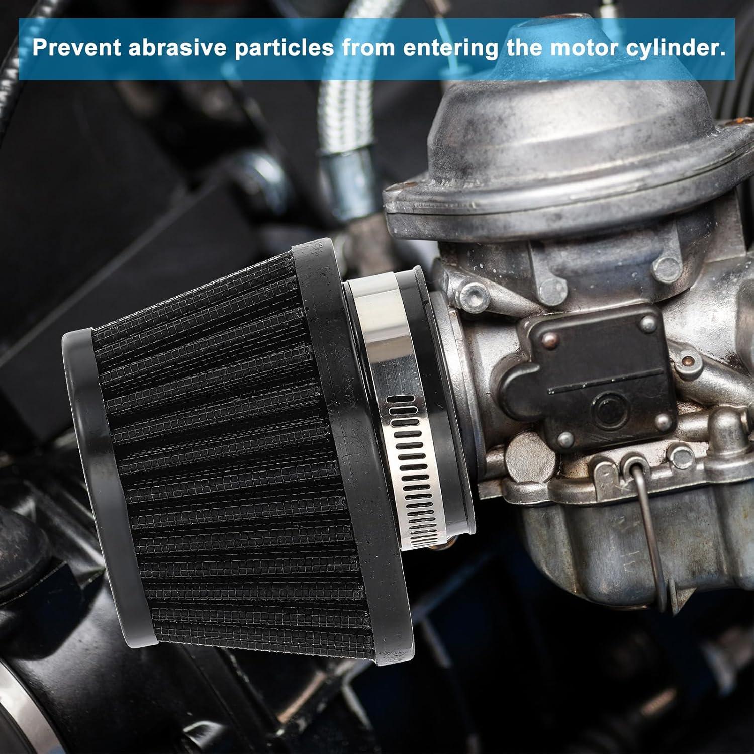 Filtro de Aire Universal PATIKIL 51mm Rojo para Motocicleta