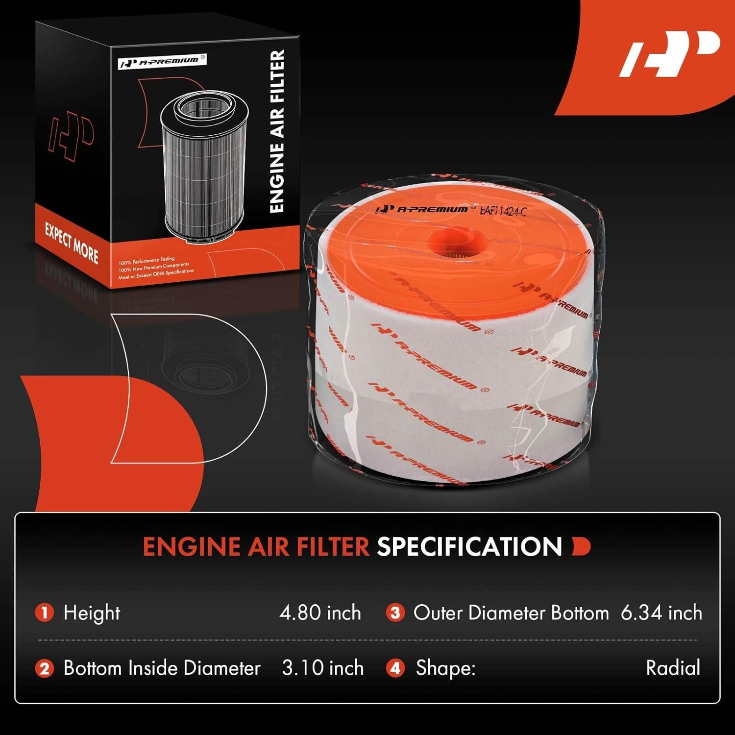 Filtro de Aire del Motor A-Premium para Audi A6 2012-2018 2.0L