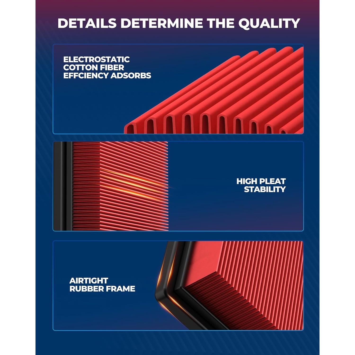 Filtro de Aire del Motor KAX Premium CA9401 para Ram 1500 2500 3500