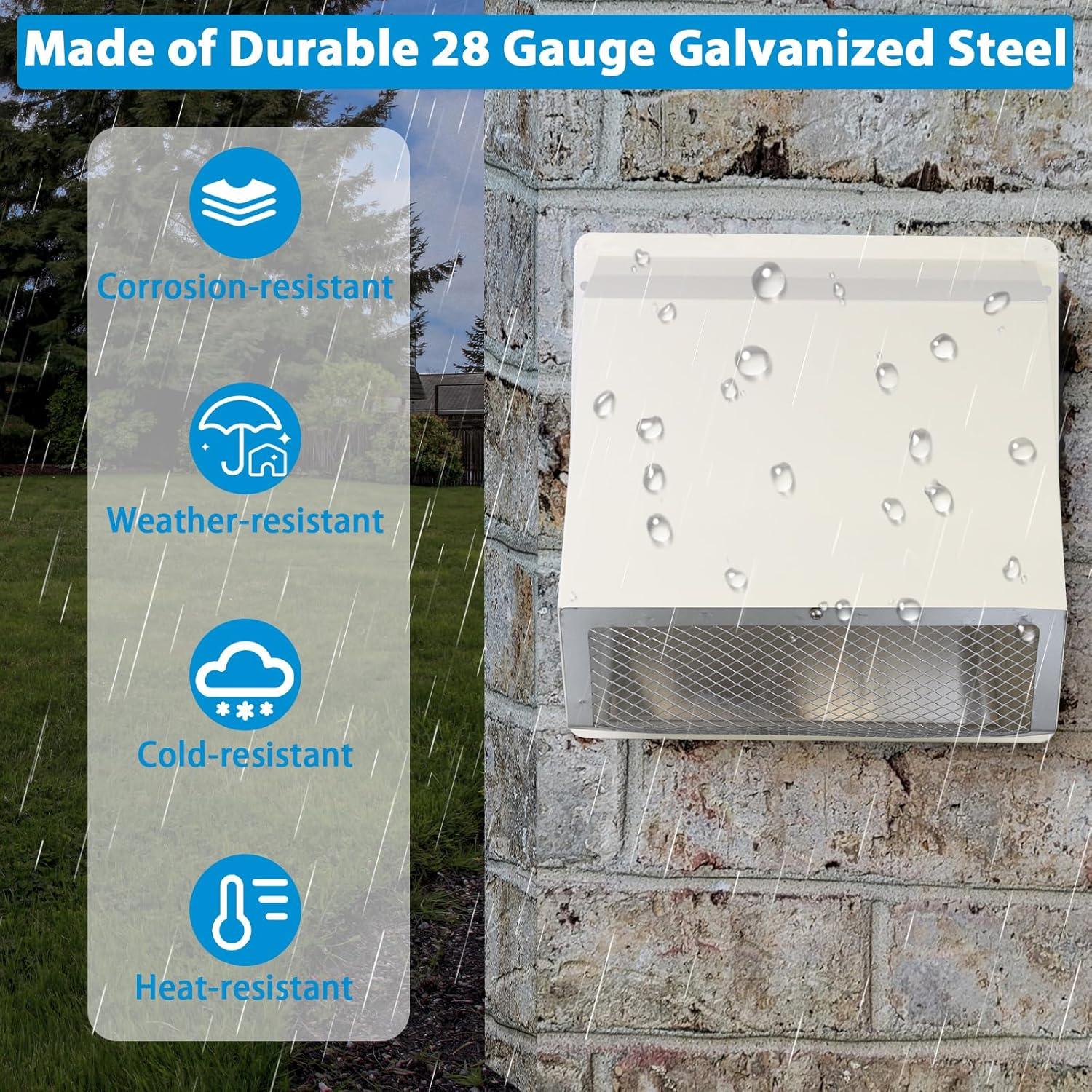 Cubierta de Ventilación Exterior Secadora 4" JIANBENKJ Blanca