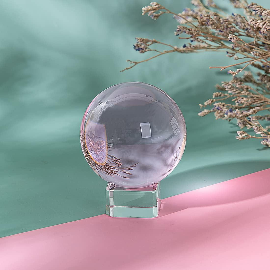 Bola de Cristal K9 60mm LONGWIN Rosa con Soporte