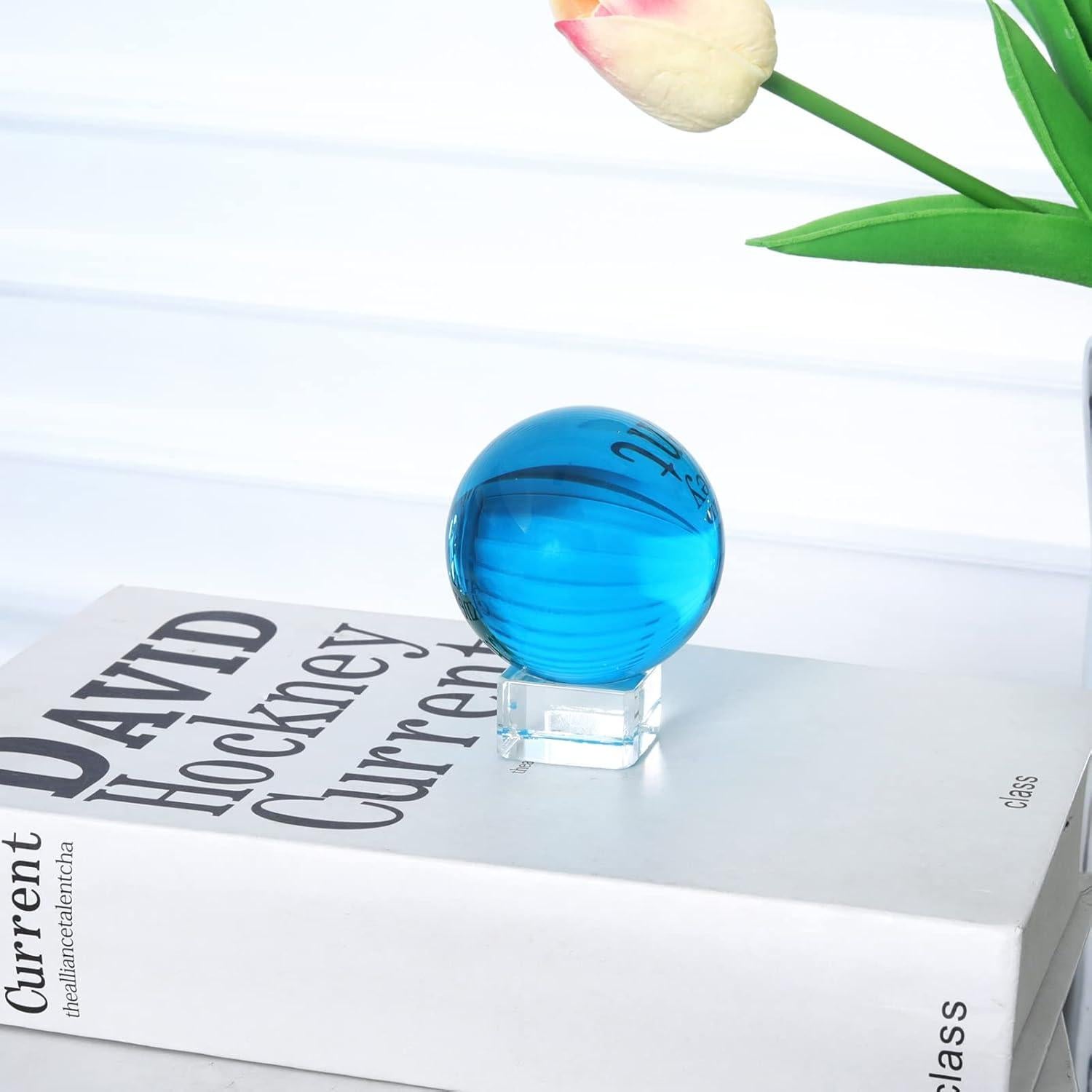 Bola de Cristal K9 50mm Longwin con Soporte Gratis Azul