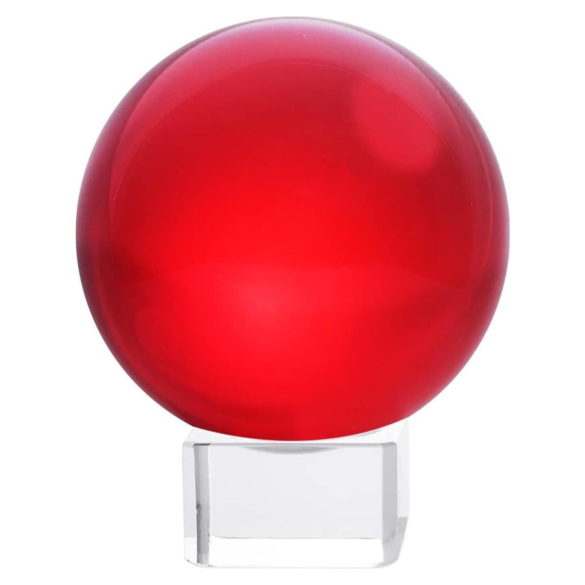 Bola de Cristal K9 60mm LONGWIN con Soporte Rojo