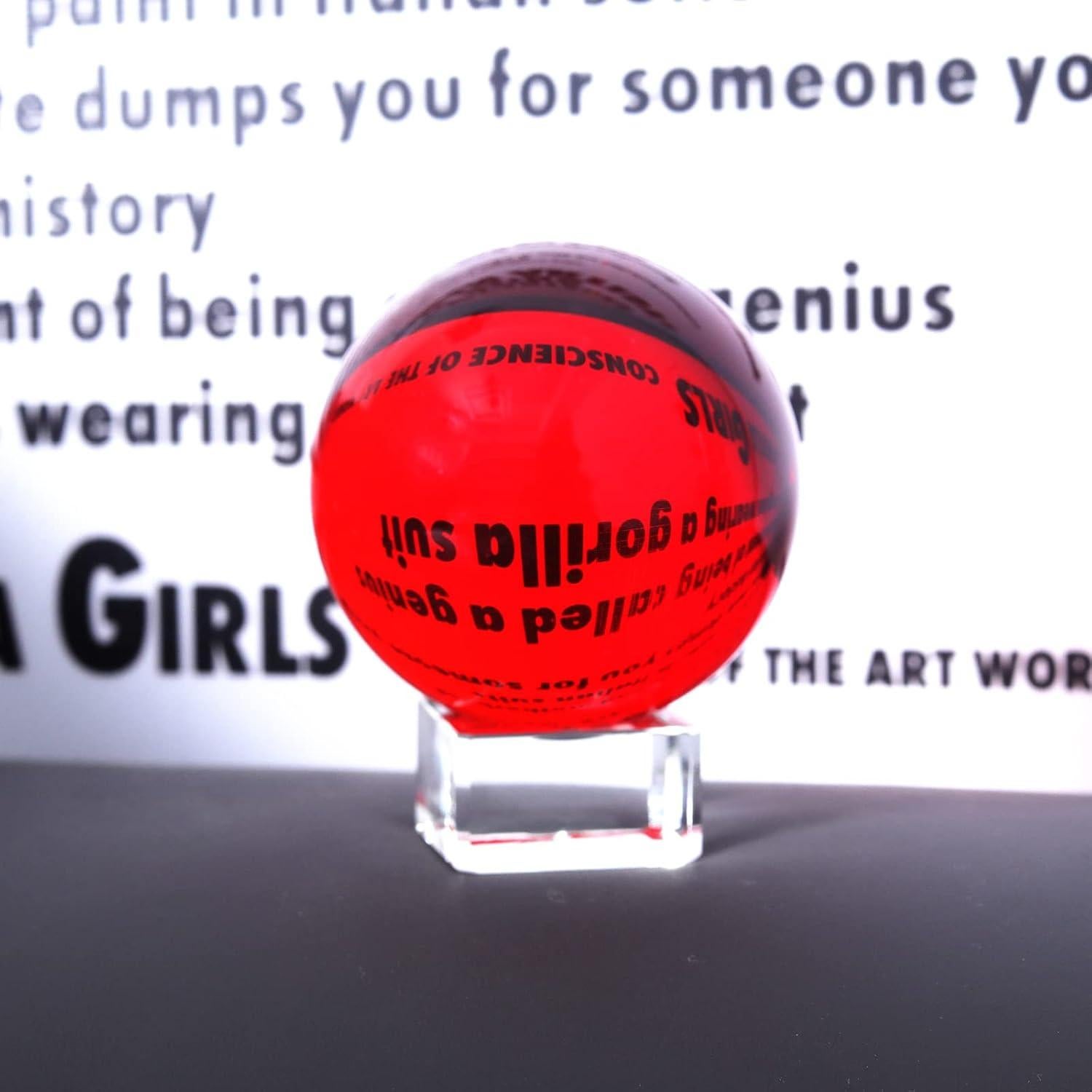 Bola de Cristal K9 60mm LONGWIN con Soporte Rojo