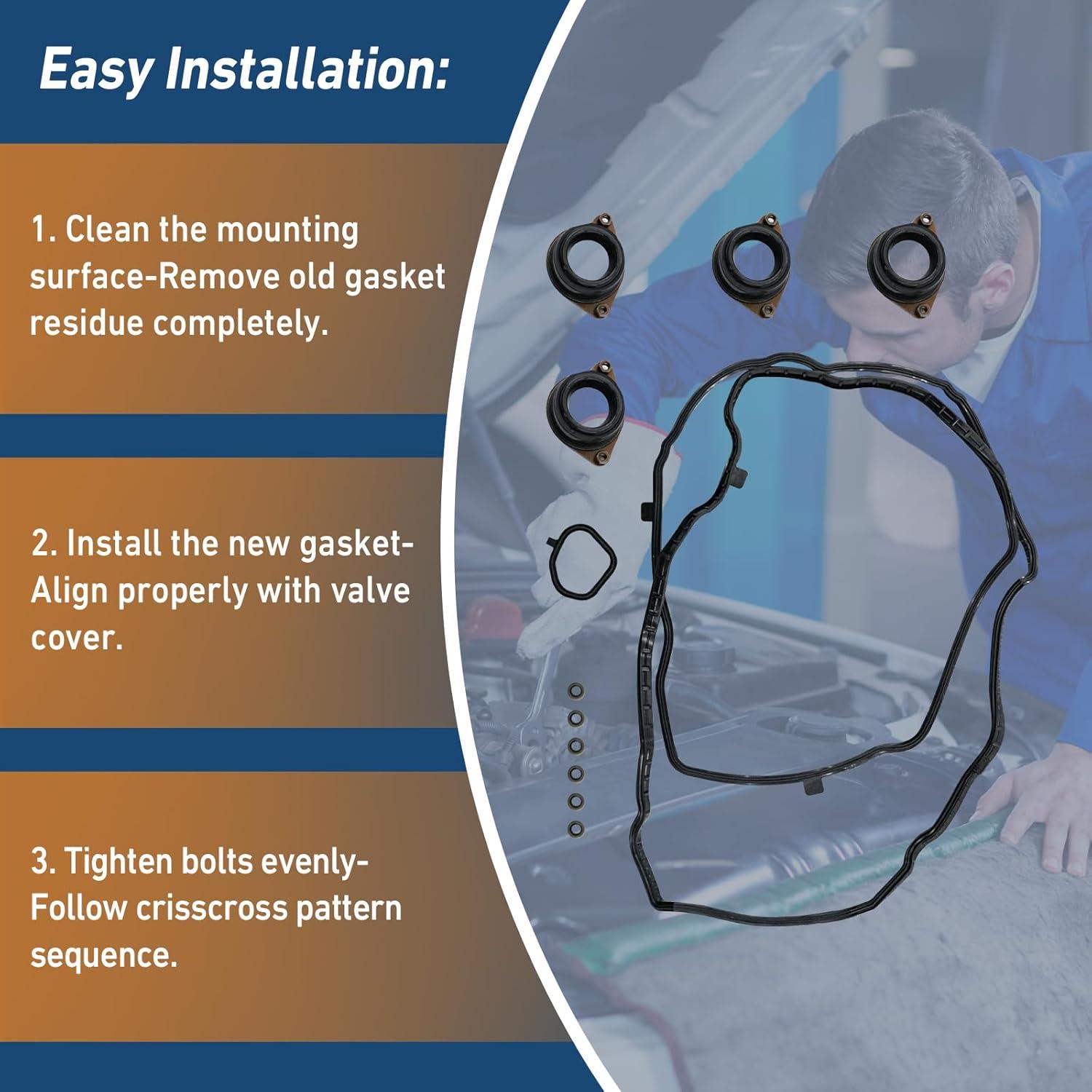 Juego de juntas de tapa de válvula Torquizo para Honda Accord 2.4L