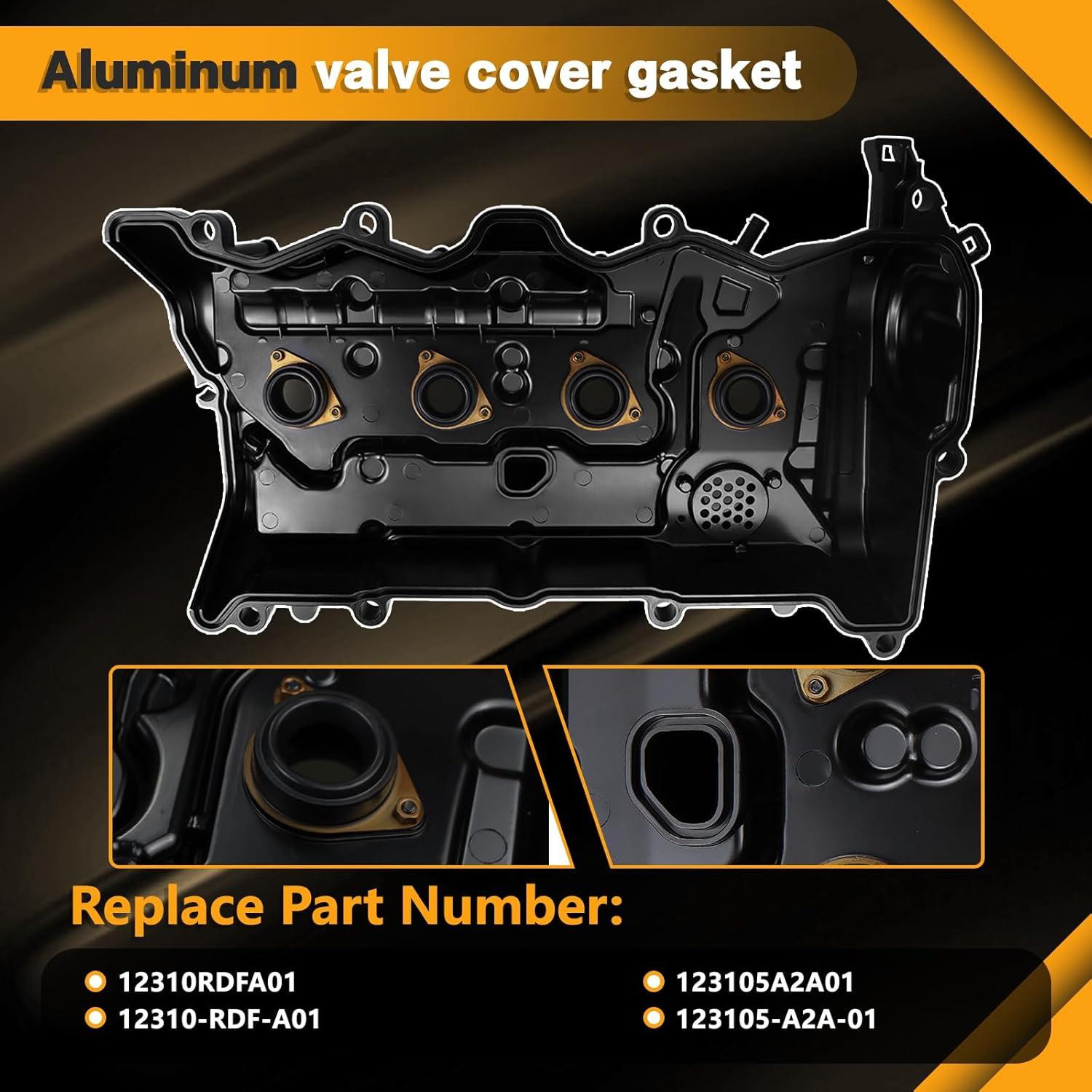 Cubierta de Válvula de Aluminio LYY.auto 12310-RDF-A01 para Honda