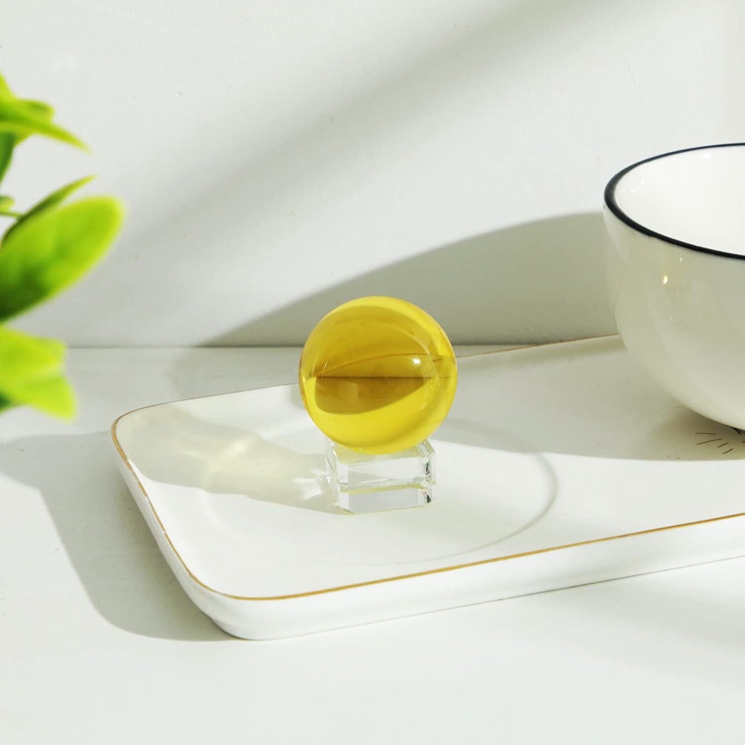 Bola de Cristal K9 LONGWIN 40mm Amarillo para Feng Shui