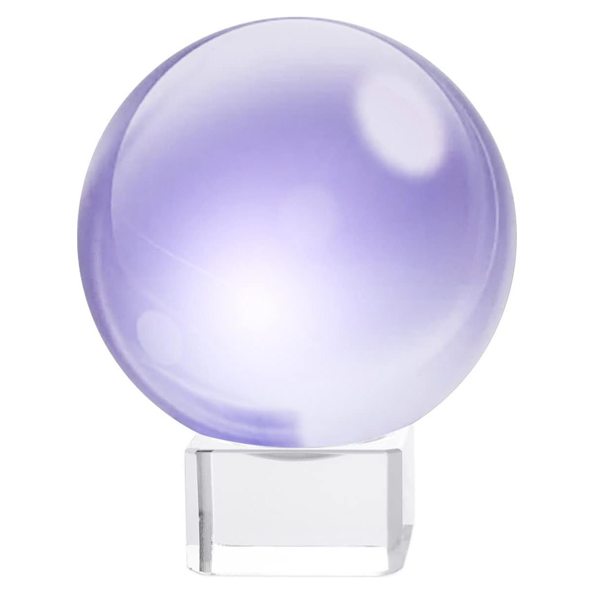 Bola de Cristal K9 60mm LONGWIN con Soporte Gratis Púrpura