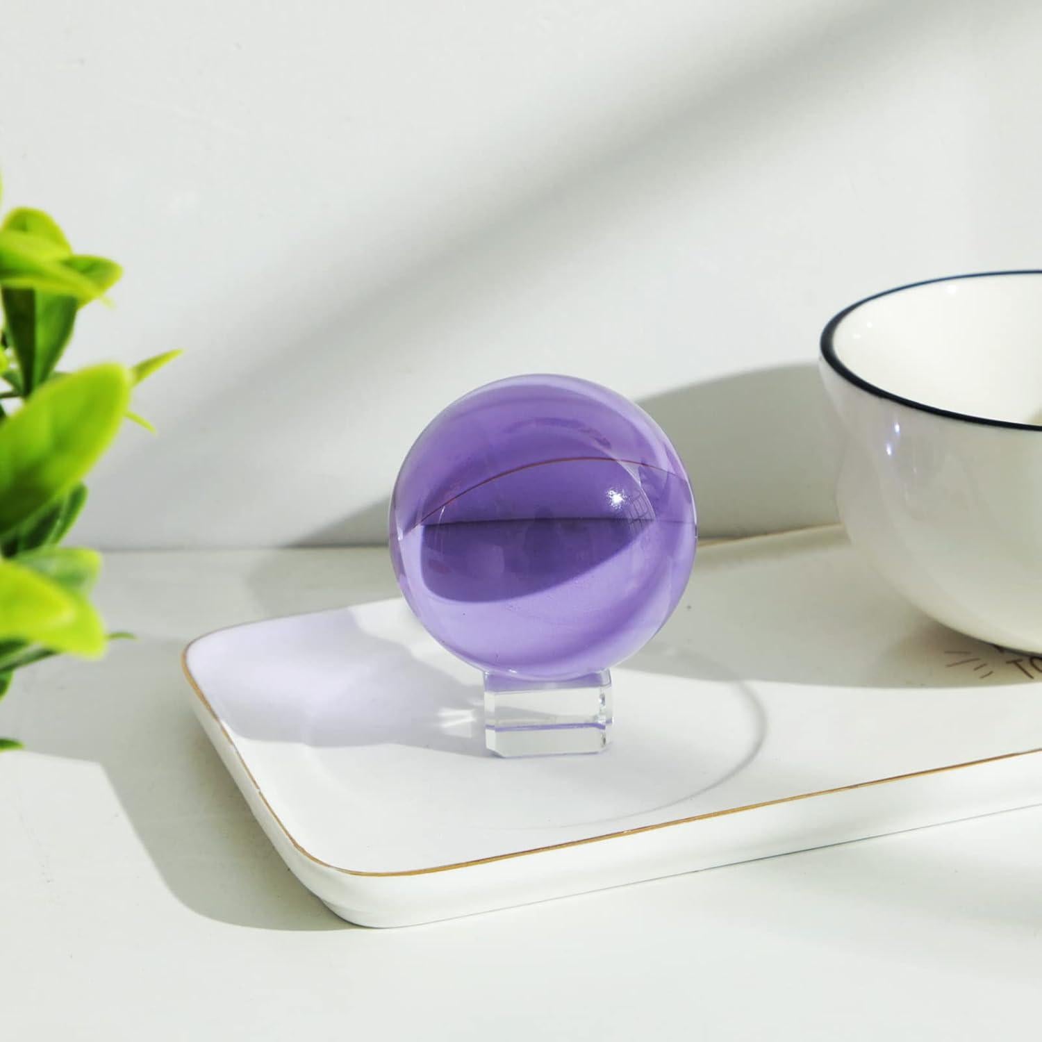 Bola de Cristal K9 60mm LONGWIN con Soporte Gratis Púrpura