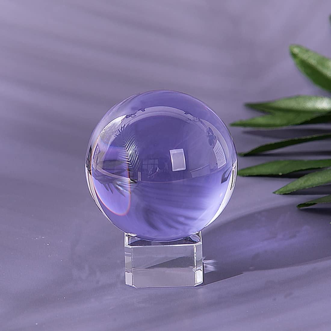 Bola de Cristal K9 60mm LONGWIN con Soporte Gratis Púrpura