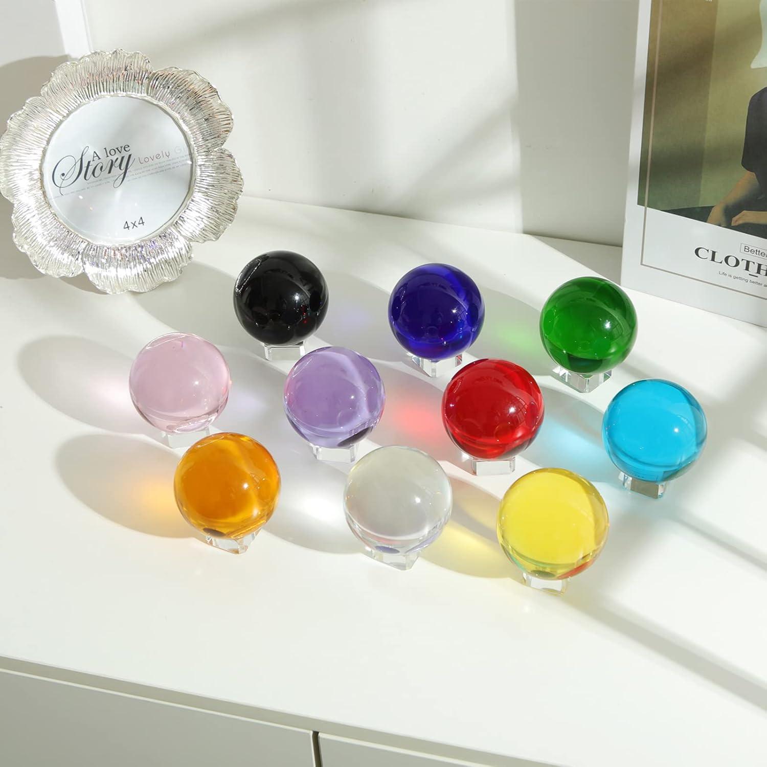 Bola de Cristal K9 60mm LONGWIN con Soporte Gratis Púrpura