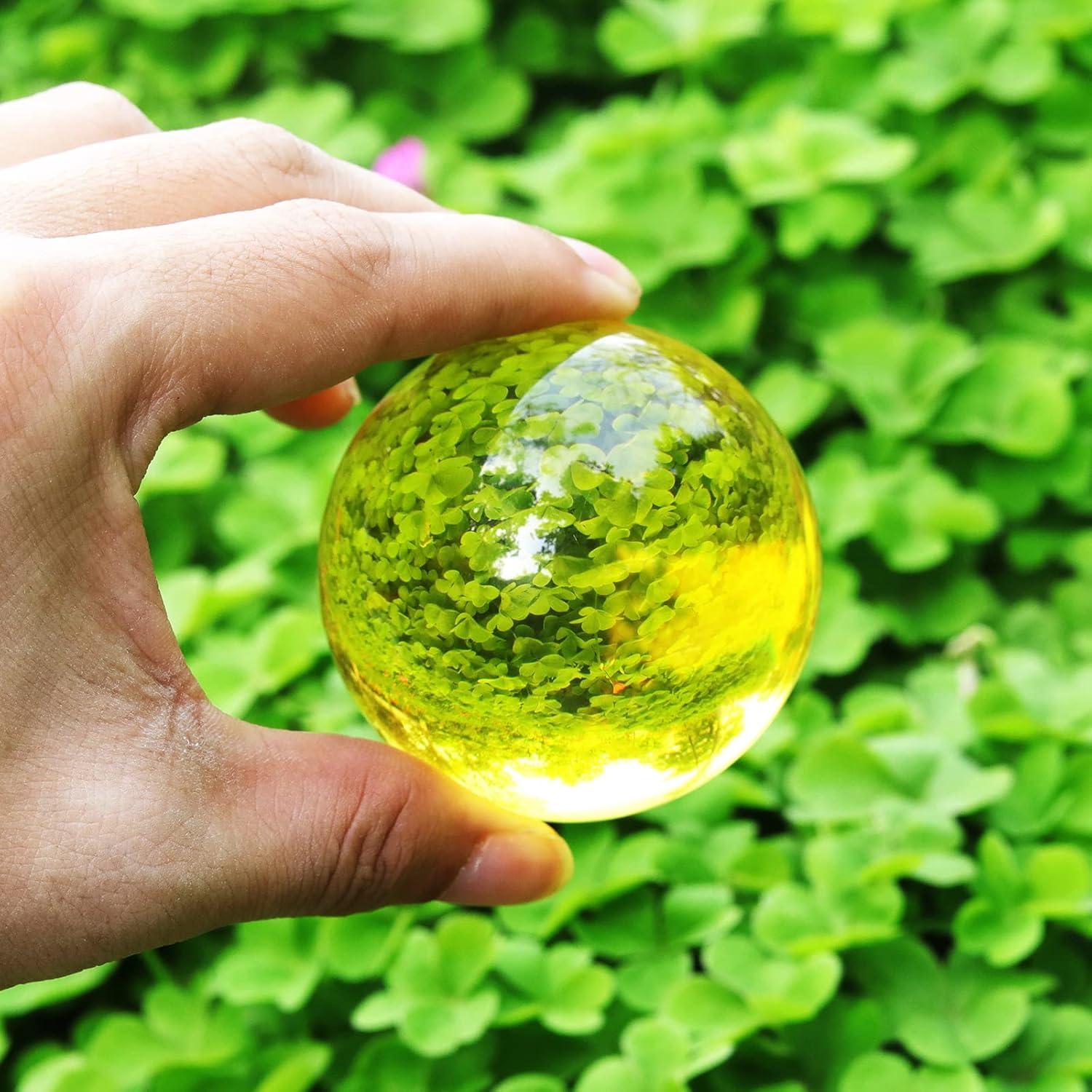 Bola de Cristal K9 60mm LONGWIN con Soporte Amarillo