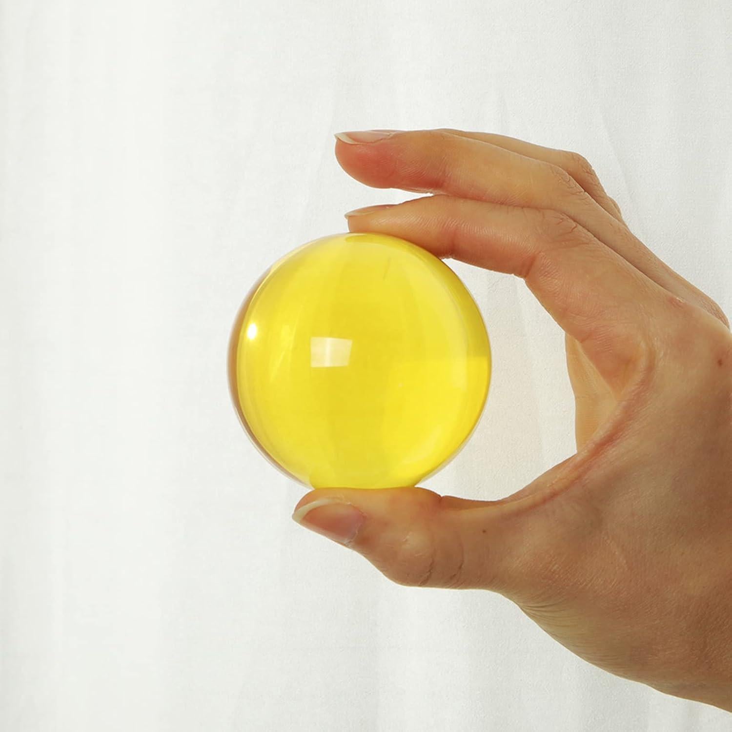 Bola de Cristal K9 60mm LONGWIN con Soporte Amarillo
