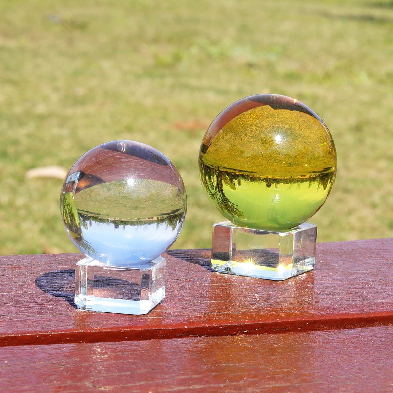 Bola de Cristal K9 60mm LONGWIN con Soporte Amarillo