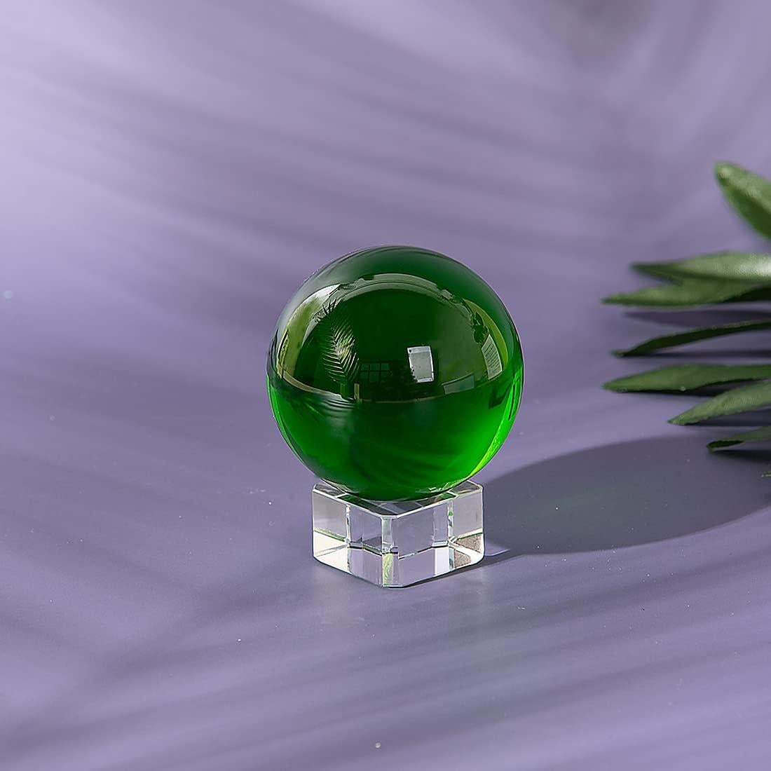 Bola de Cristal K9 50mm LONGWIN con Soporte Verde