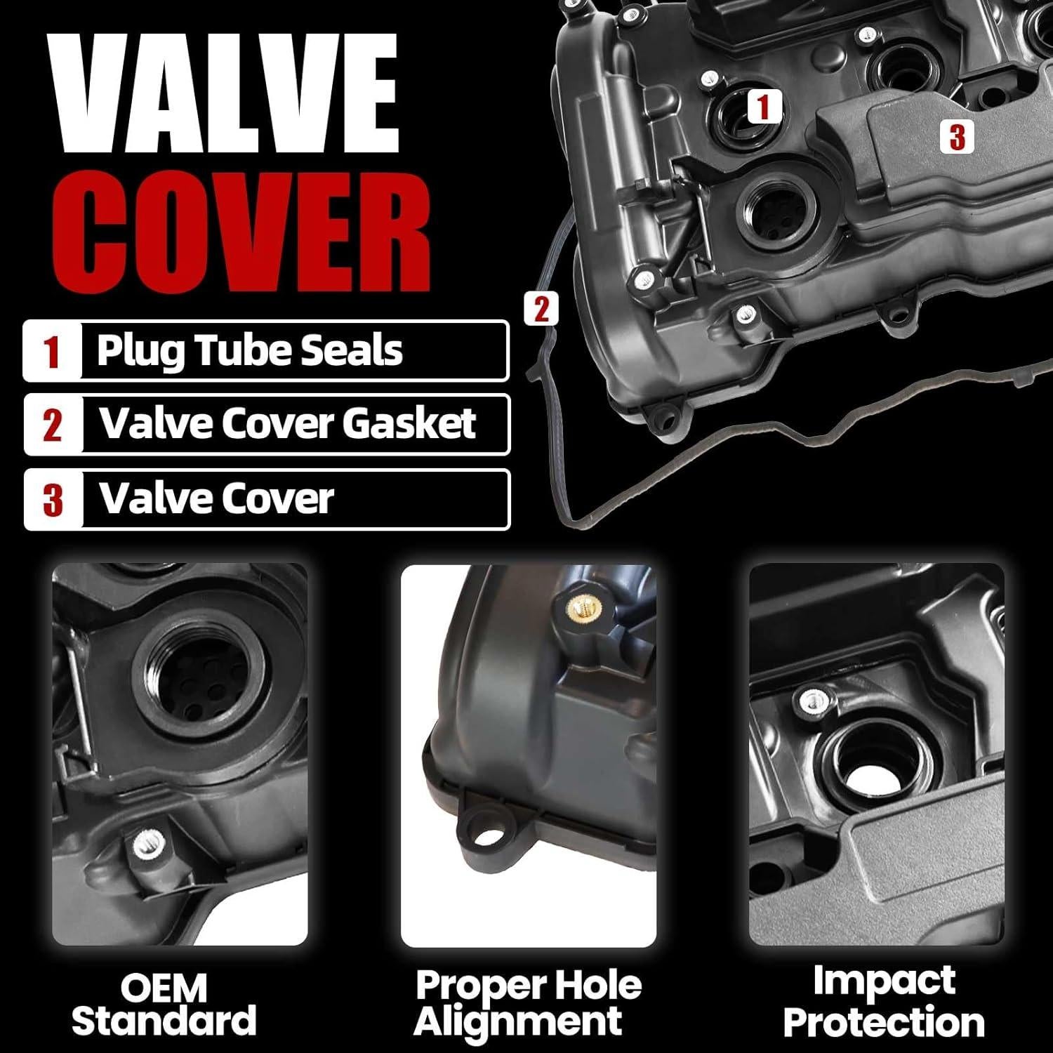 Cubierta de Válvula del Motor MITZONE con Junta para Honda 2016-2024