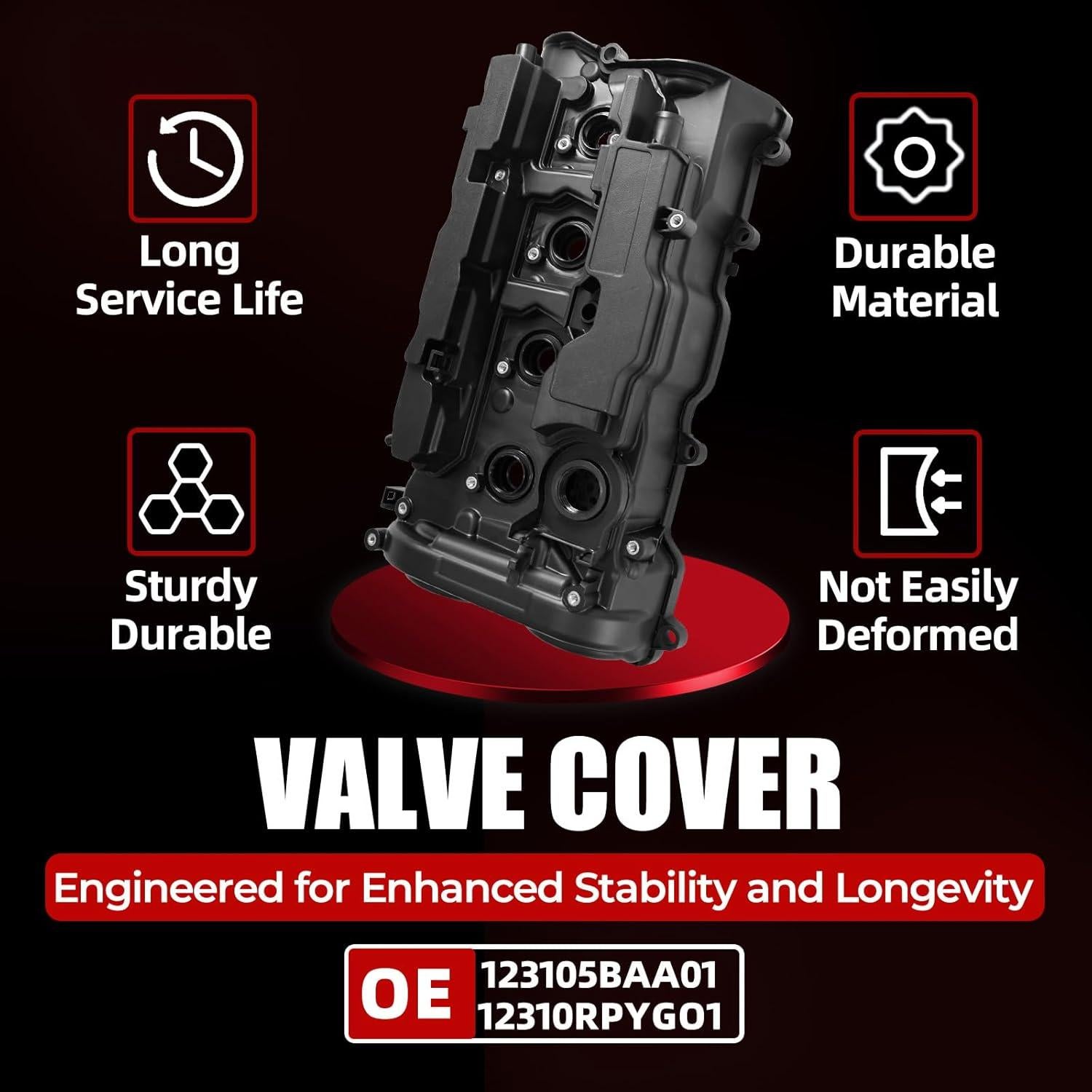 Cubierta de Válvula del Motor MITZONE con Junta para Honda 2016-2024