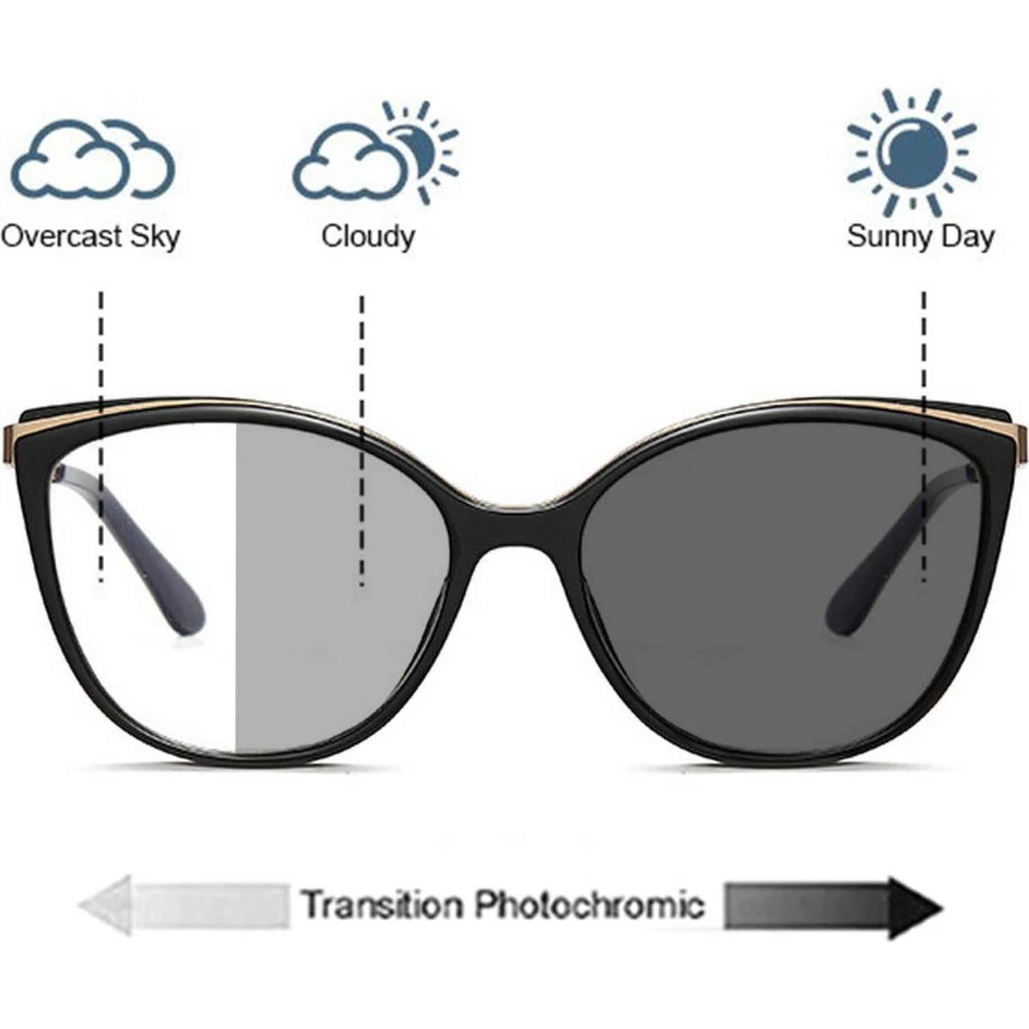 Gafas de lectura progresivas UV400 fotochromic para mujeres