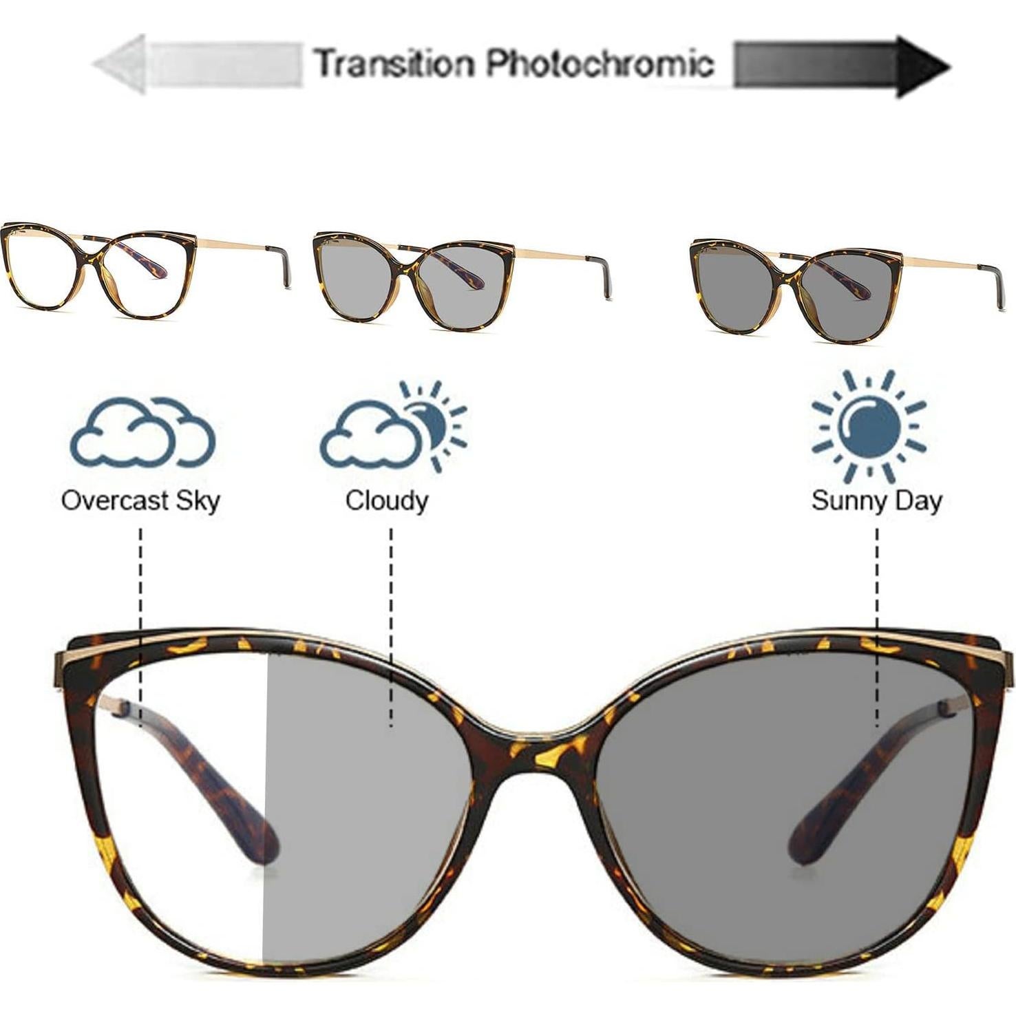 Gafas de lectura progresivas UV400 para mujeres Leopardo 2.25x