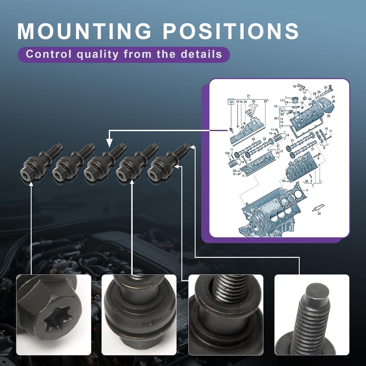 Kit de Tornillos de Tapa de Válvula Motor Sprwinautummer 2.0TFSI