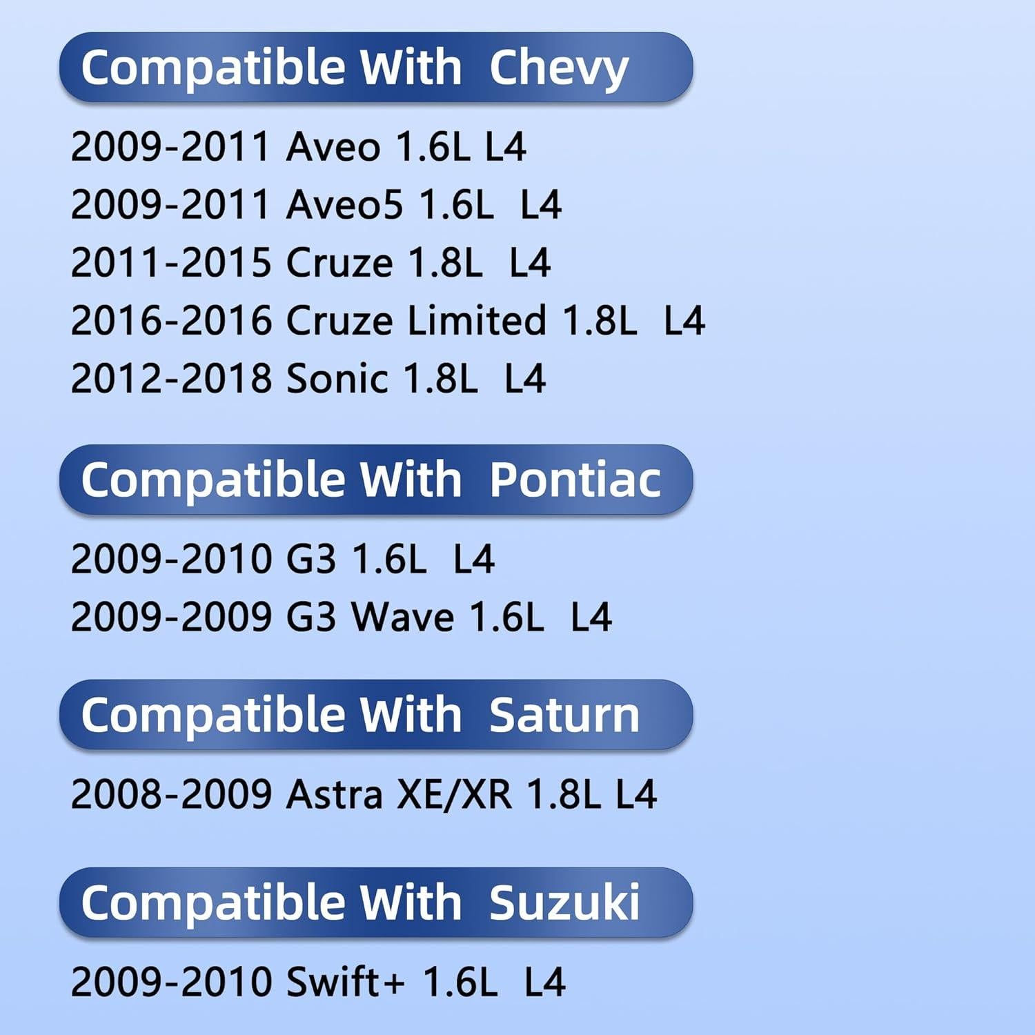 Juego de Junta de Tapa de Válvula RICHWEI para Chevy 2009-2018