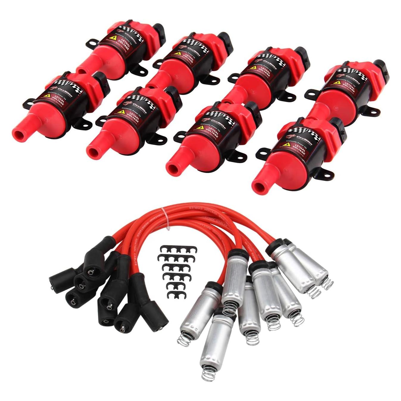 Bobinas de Encendido Redondas B4B D585 UF262 + Cables 8mm