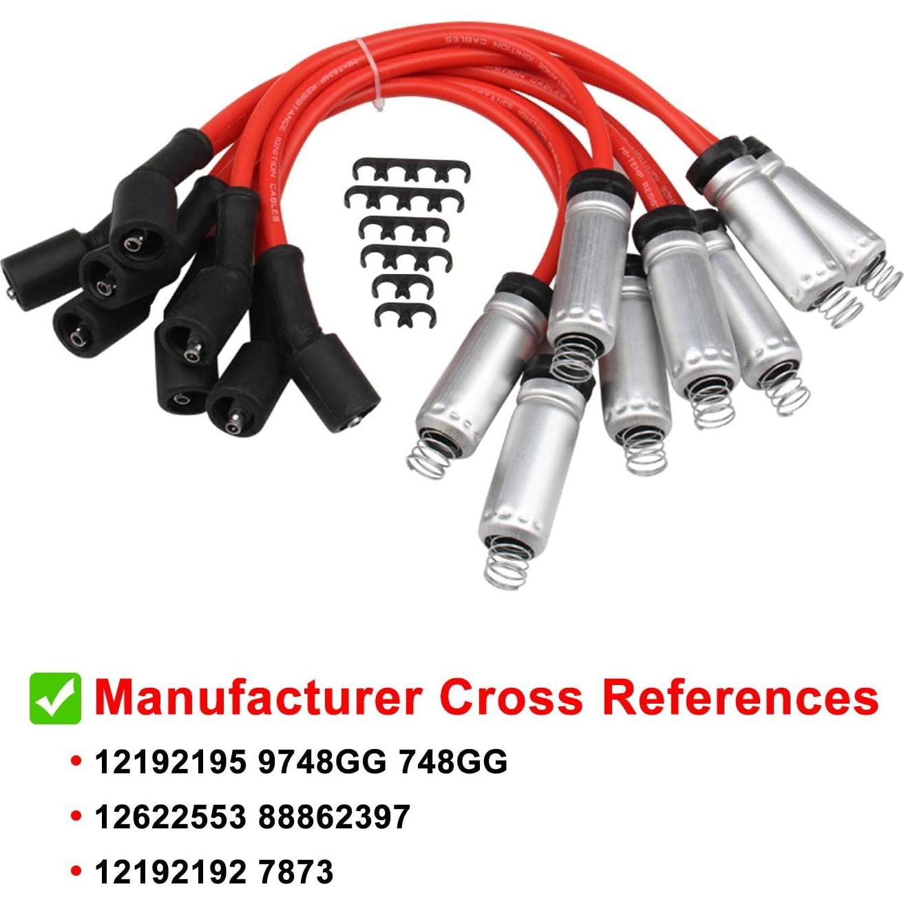 Bobinas de Encendido Redondas B4B D585 UF262 + Cables 8mm