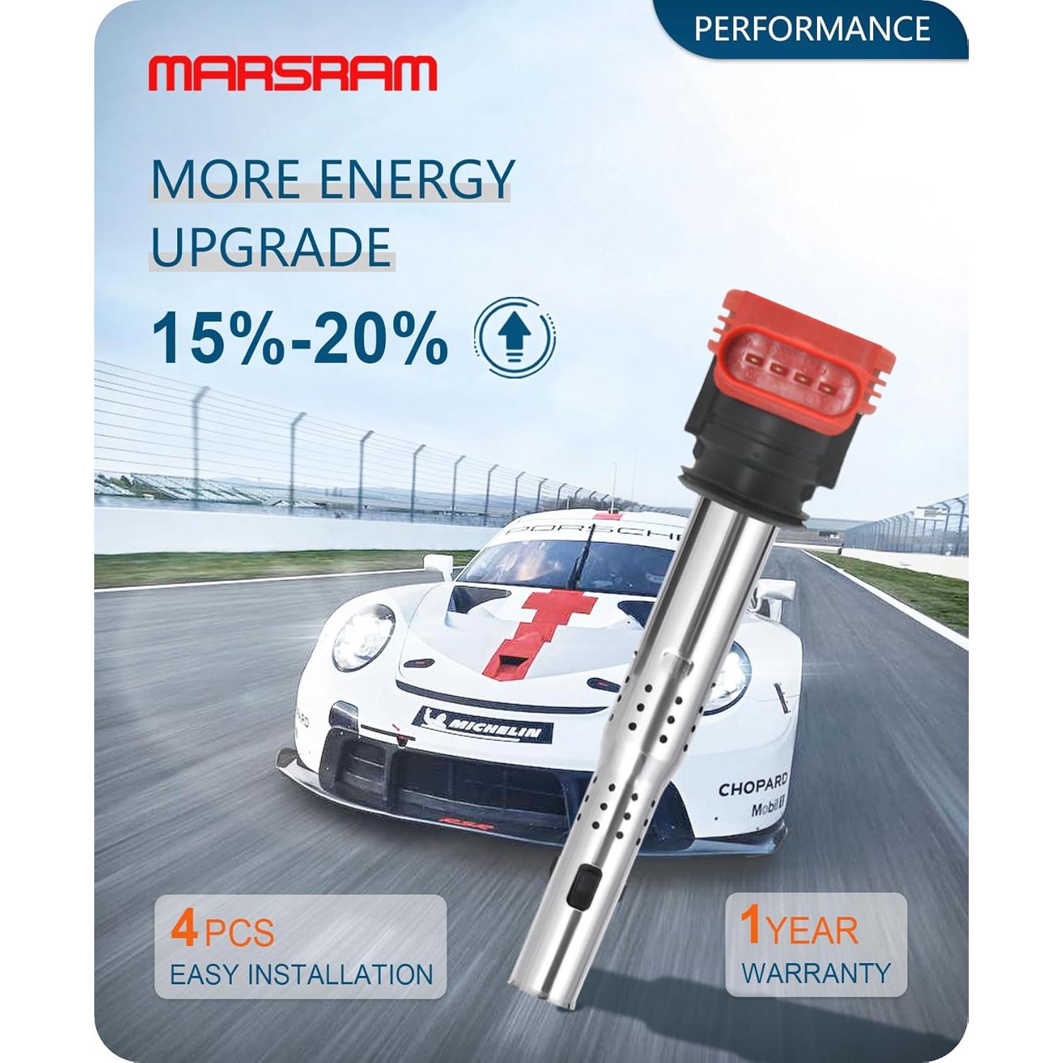 Paquete de 4 Bobinas de Encendido Marsram UF529 para Audi y VW