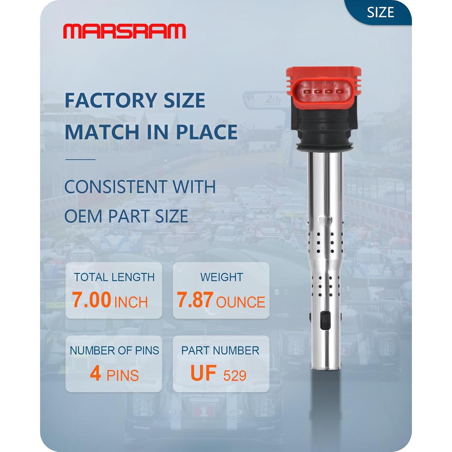 Paquete de 4 Bobinas de Encendido Marsram UF529 para Audi y VW