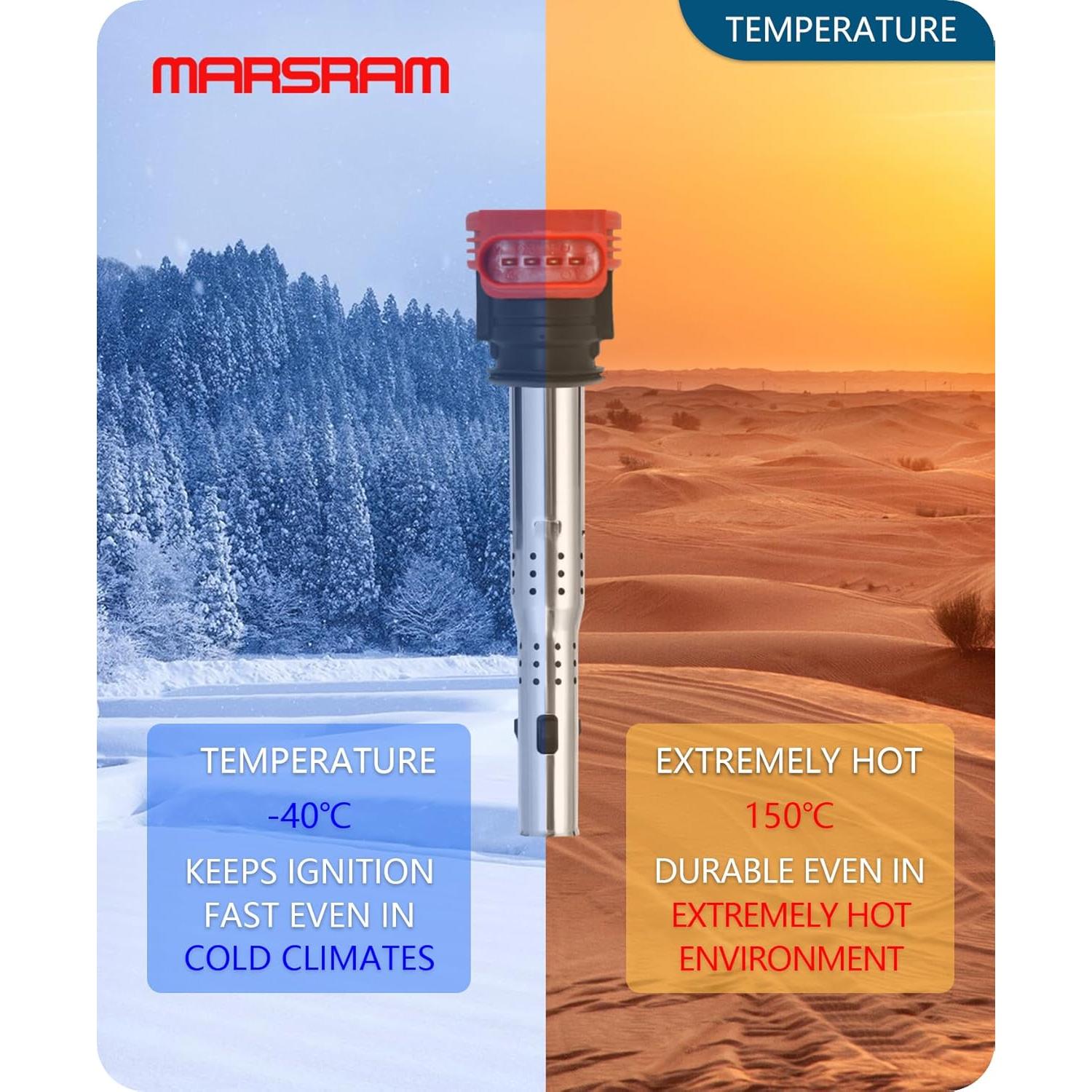 Paquete de 4 Bobinas de Encendido Marsram UF529 para Audi y VW