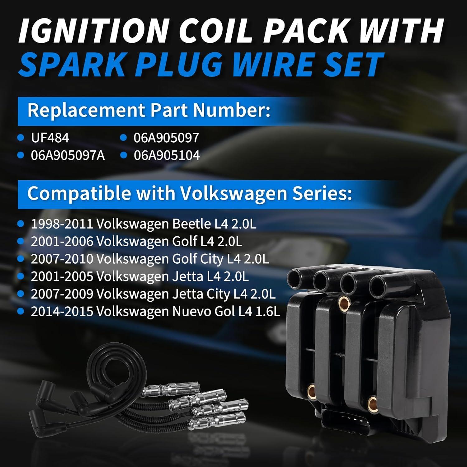 Bobina de Encendido con Cables Lazenta UF484 para VW