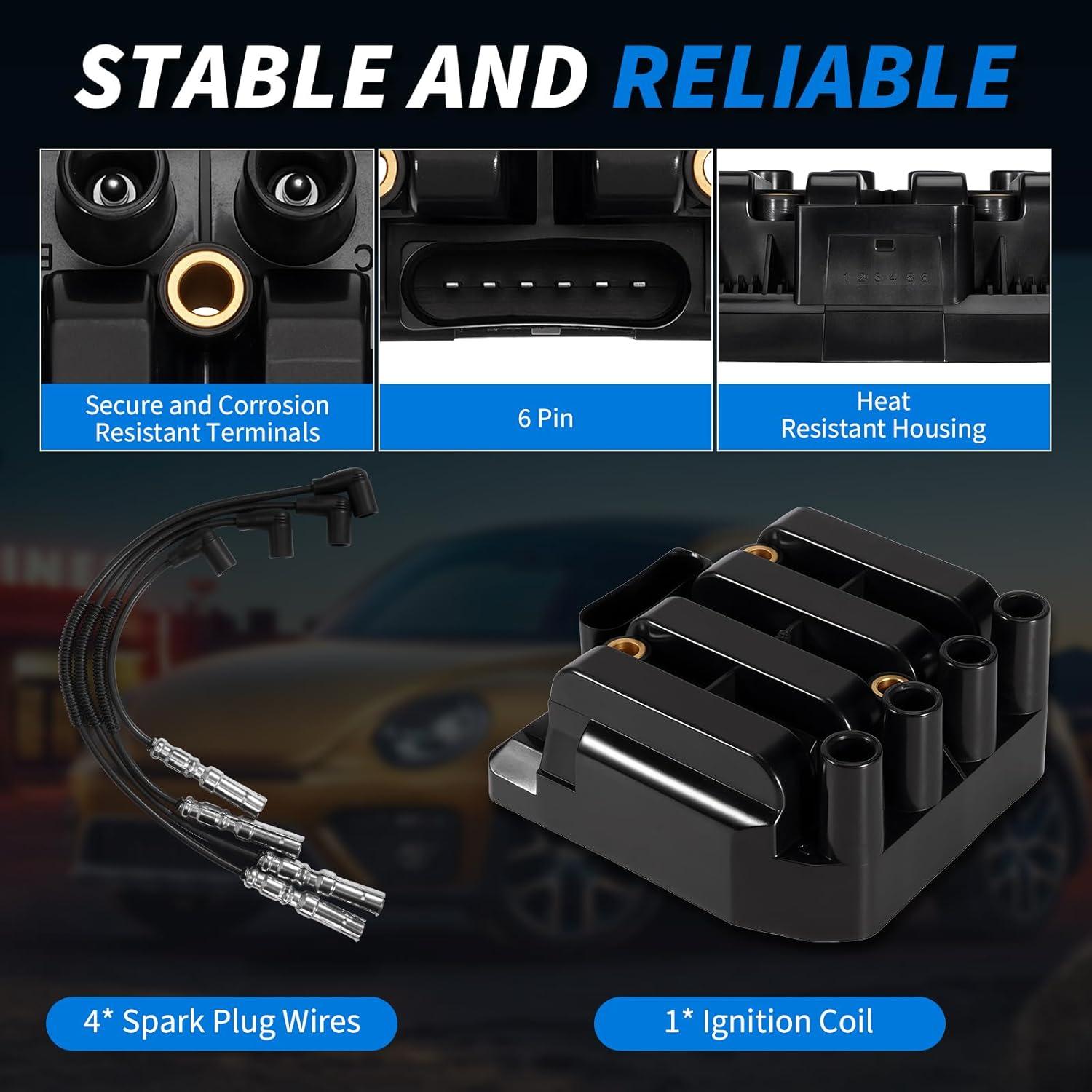 Bobina de Encendido con Cables Lazenta UF484 para VW