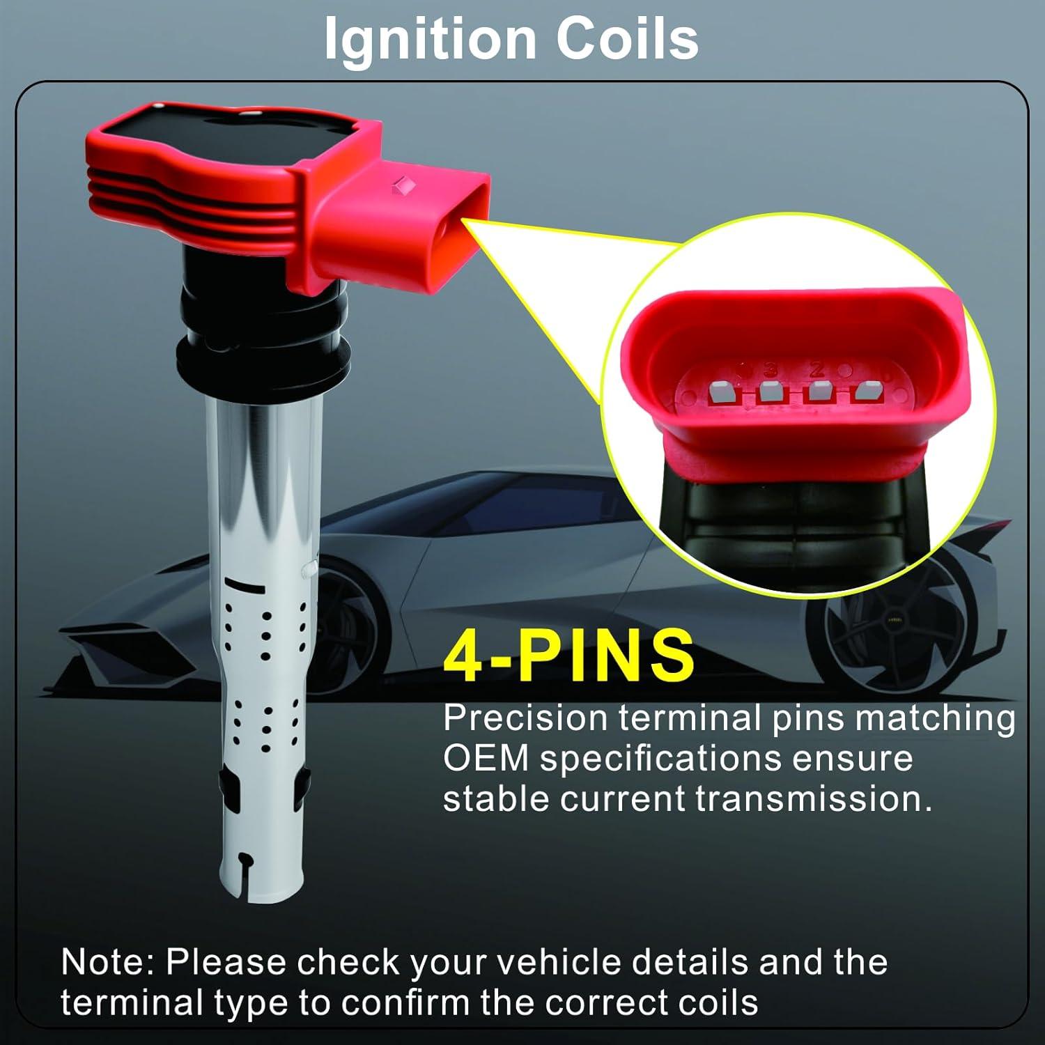 Juego de 4 Bobinas de Encendido y Bujías APDLFSC UF529