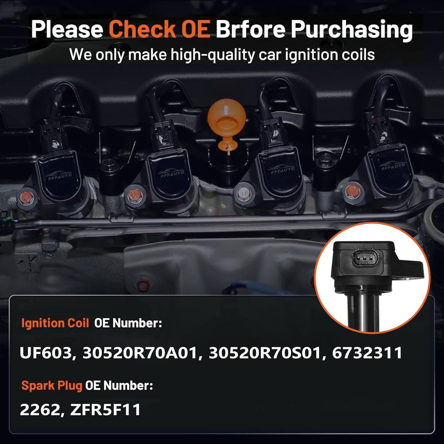 Juego de 6 Bobinas de Encendido y Bujías Iridio FFFauto UF603