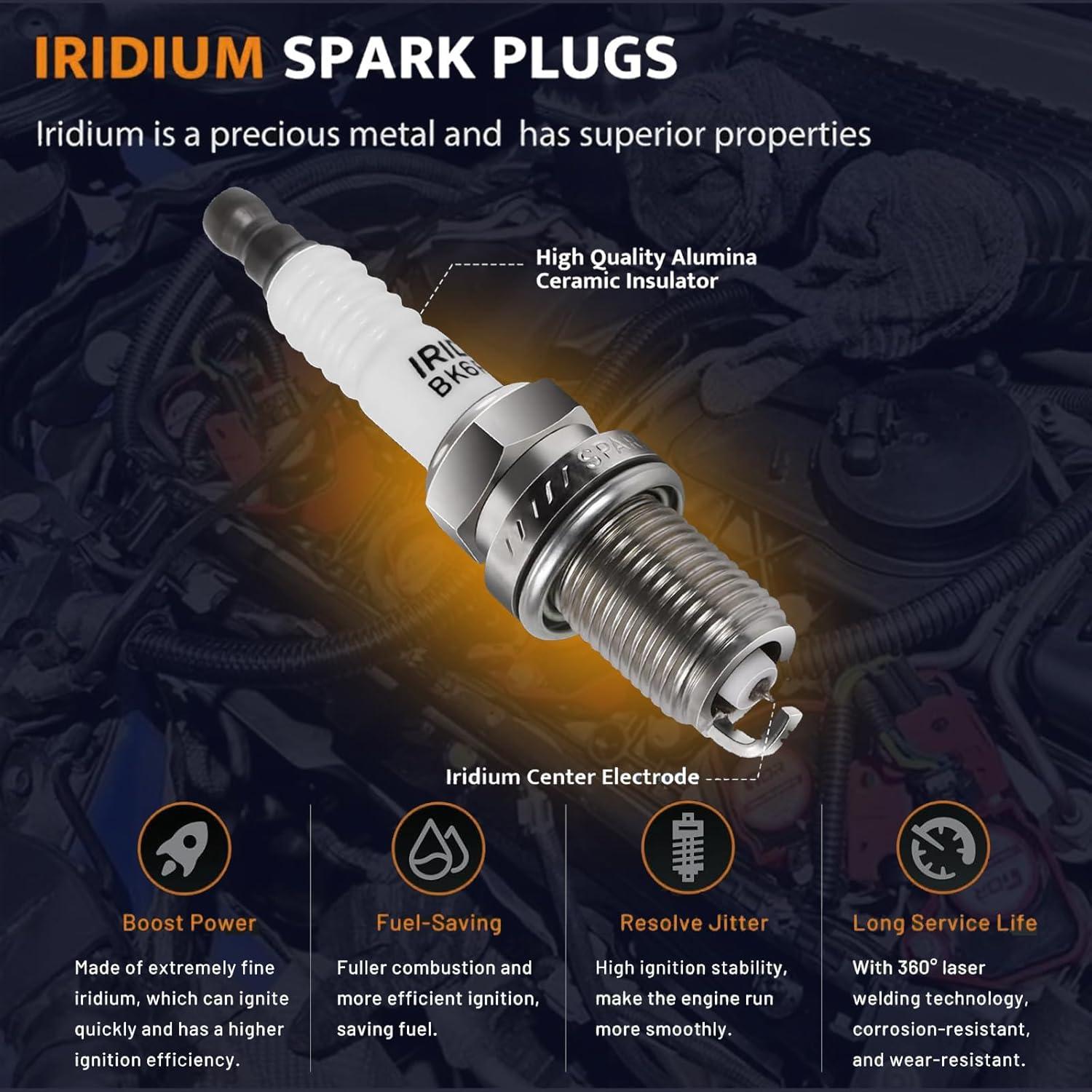 Juego de 6 Bobinas de Encendido y Bujías Iridio FFFauto UF603