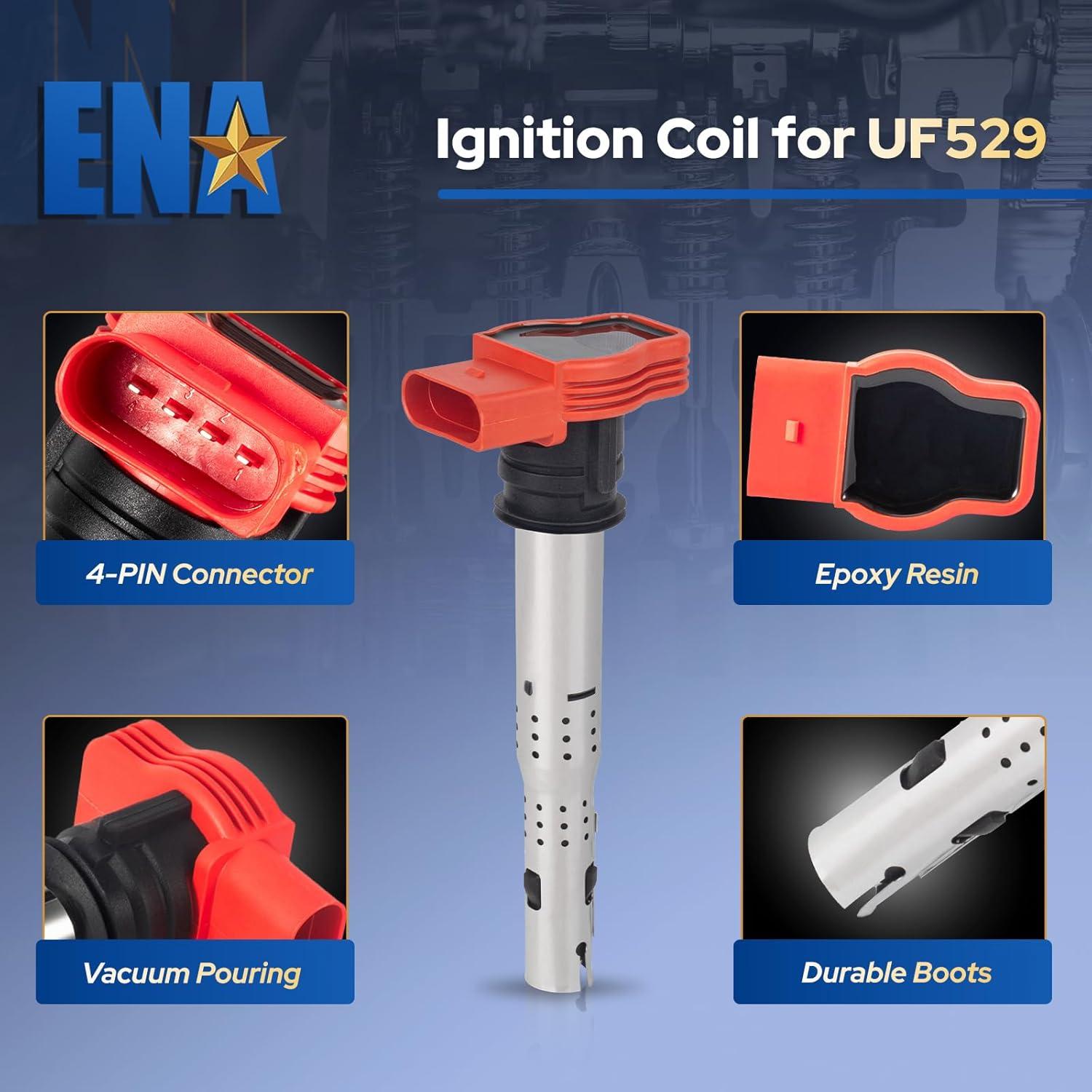 Juego de 6 Bobinas de Encendido ENA UF529 para Audi VW