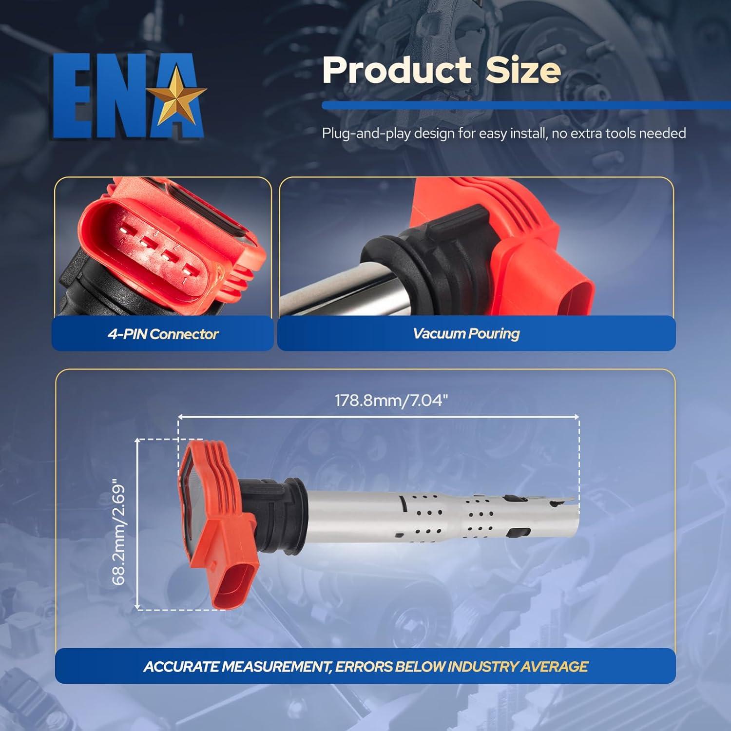 Juego de 6 Bobinas de Encendido ENA UF529 para Audi VW