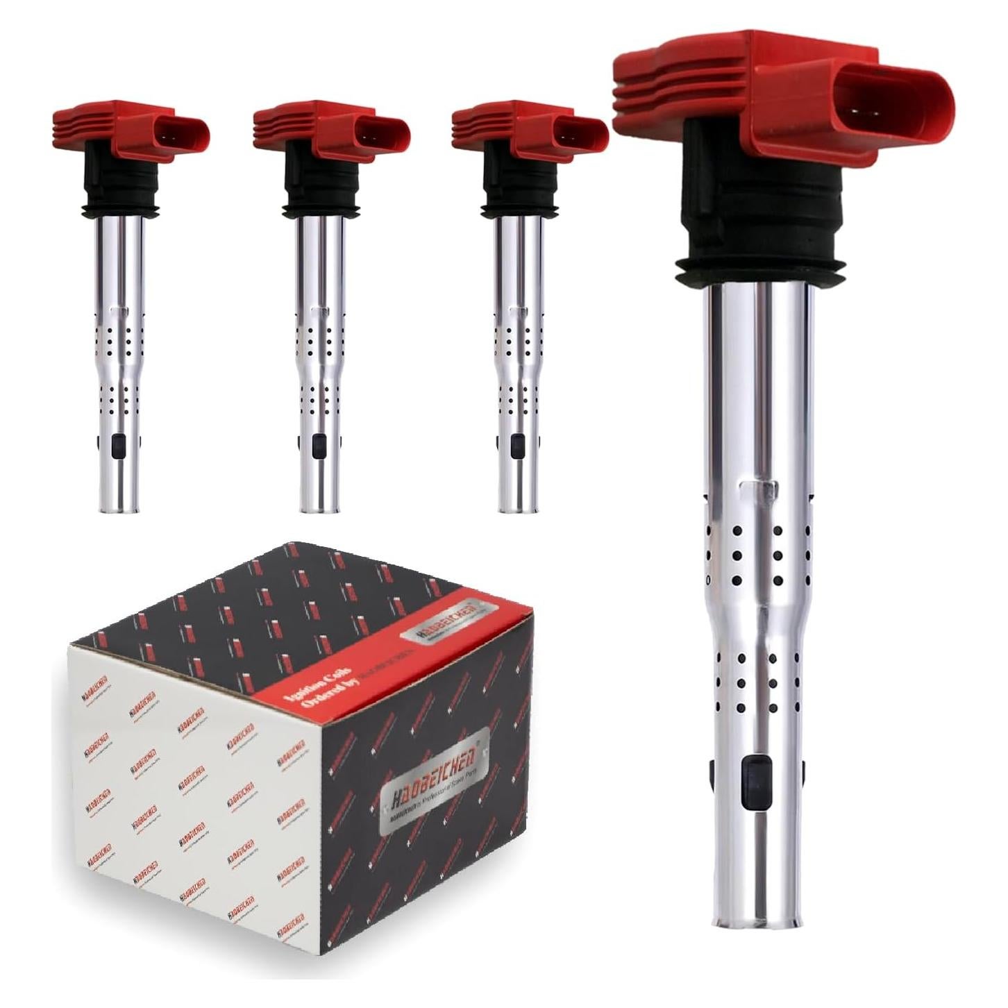 Juego de 4 Bobinas de Encendido HAOBEICHEN UF529 para Audi y VW